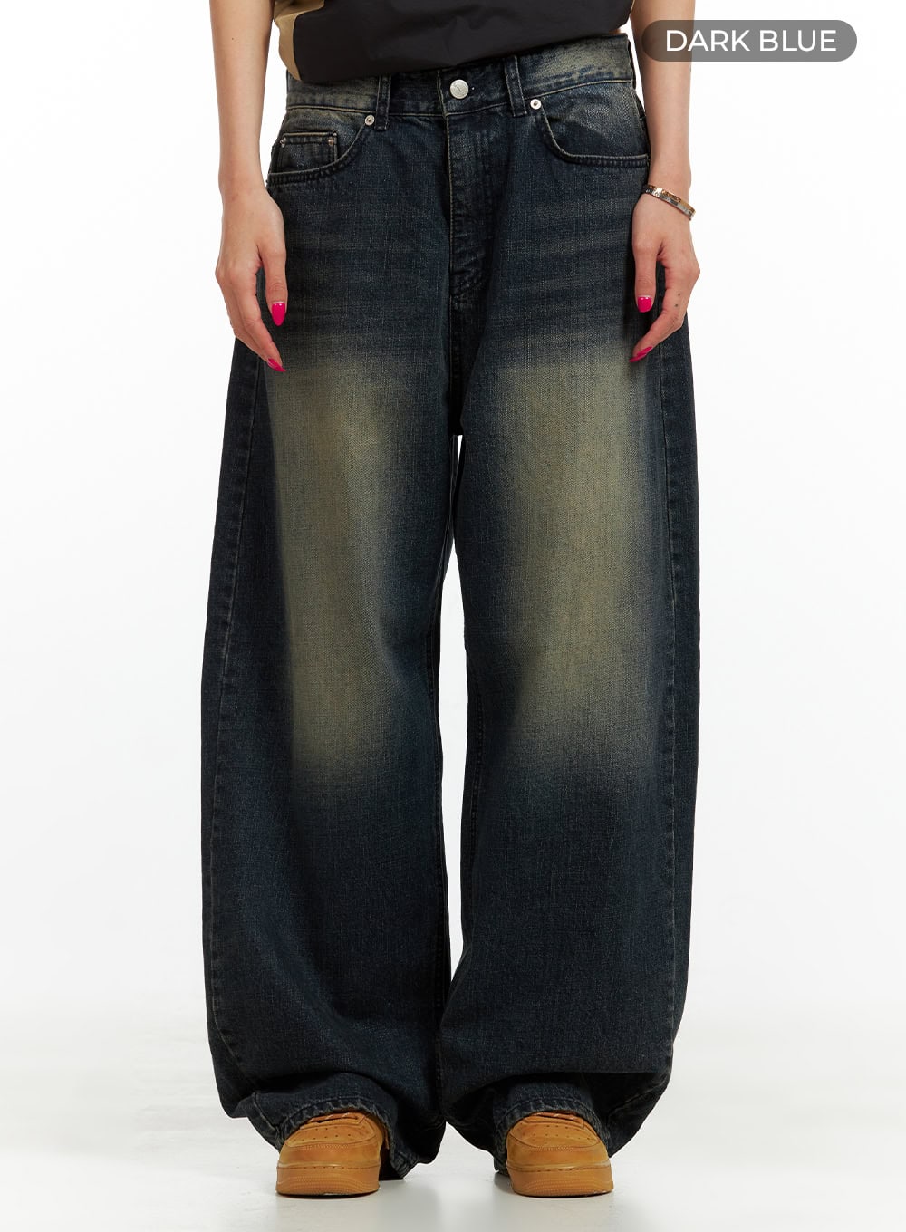 Solid Low Rise Baggy Jeans for Women - gallery