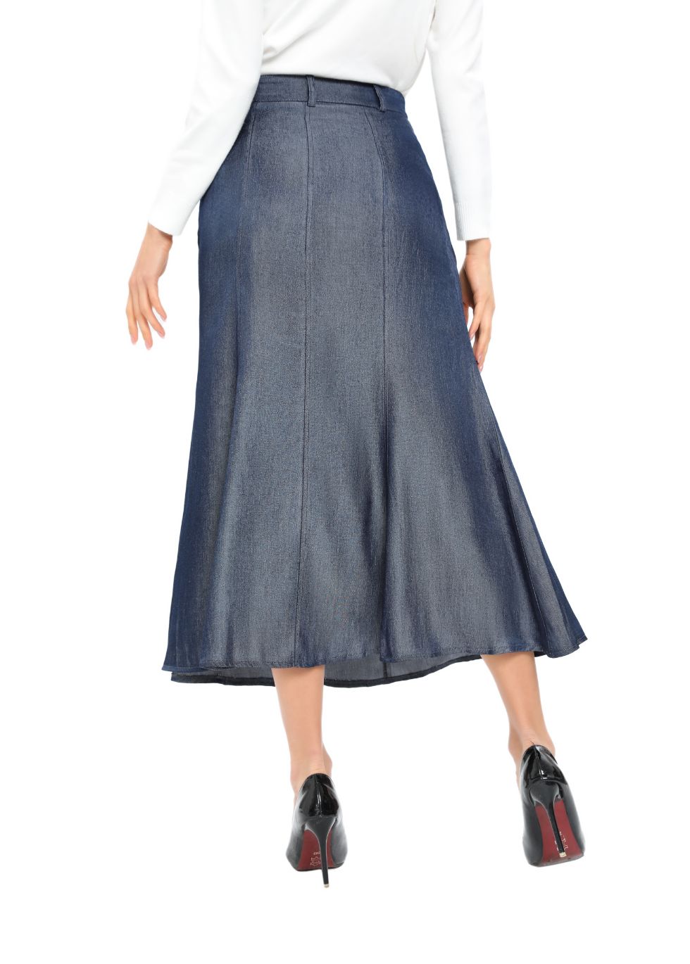 Denim Look Midi Skirt — gallery