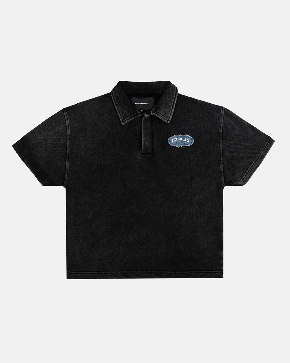 Distressed Dollar Polo Black for Women