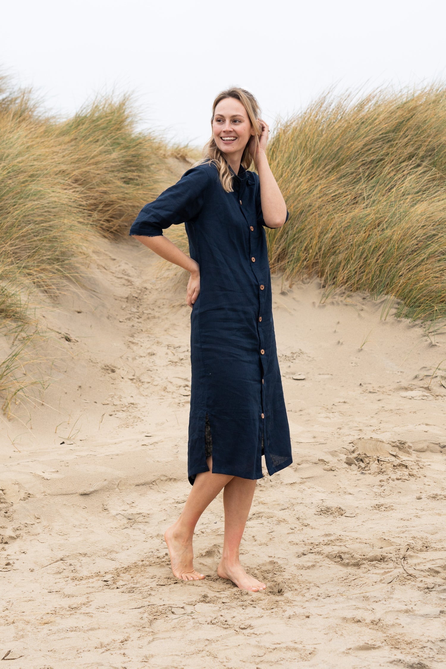Dollie Linen Shirt Dress | Linen Shirt Dress — gallery