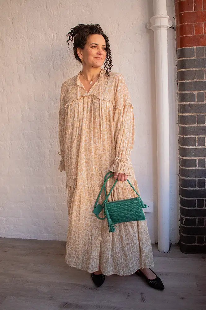 Lyla Ochre Floral Dress - gallery