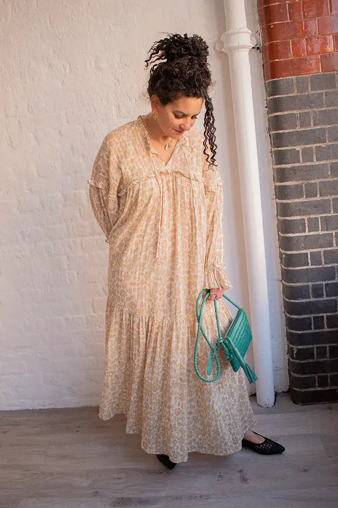 Lyla Ochre Floral Dress