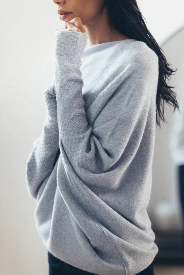 Off-Center Draped Sweater by Paulina