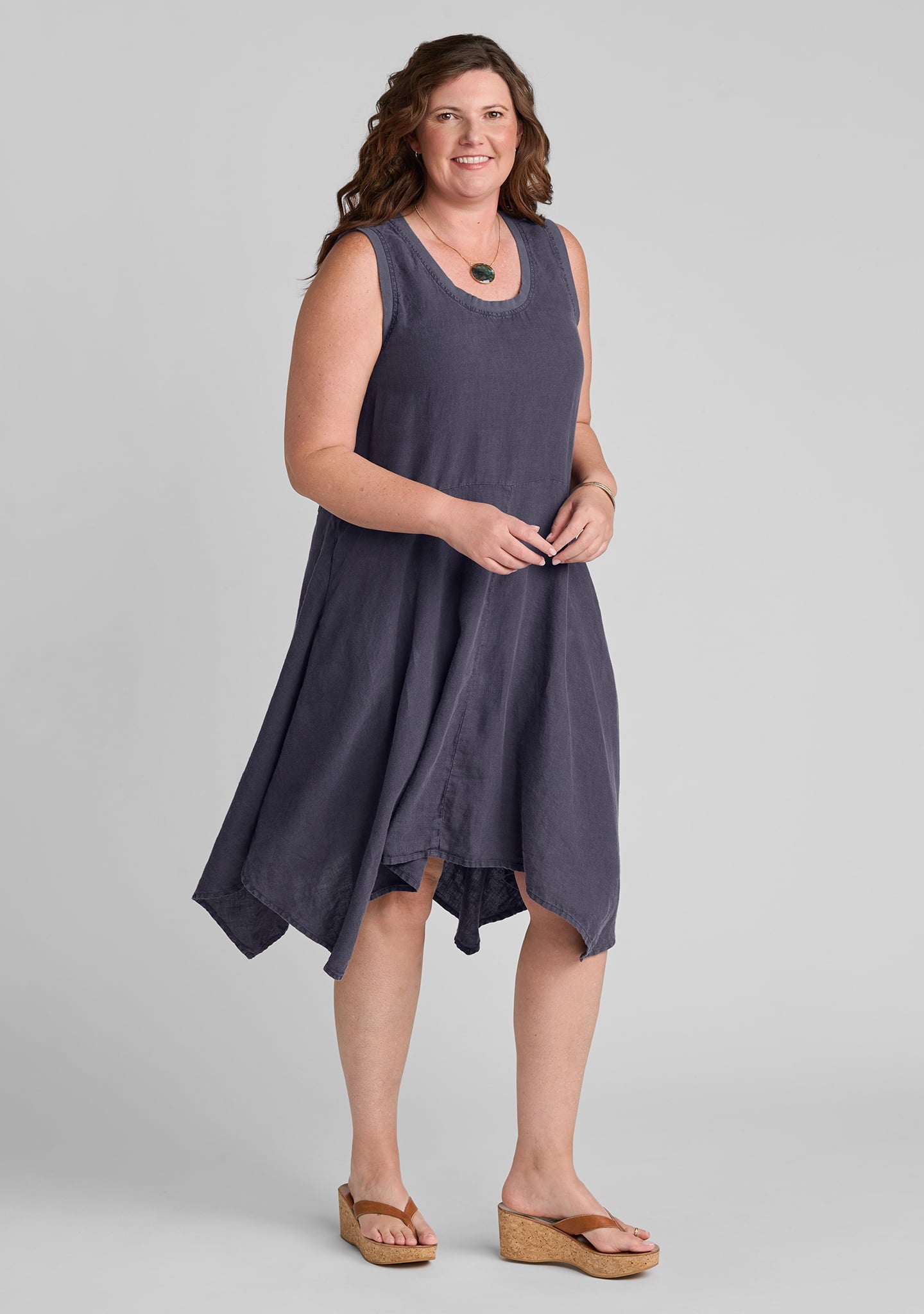 Edgy Sleeveless Linen Dress for Women