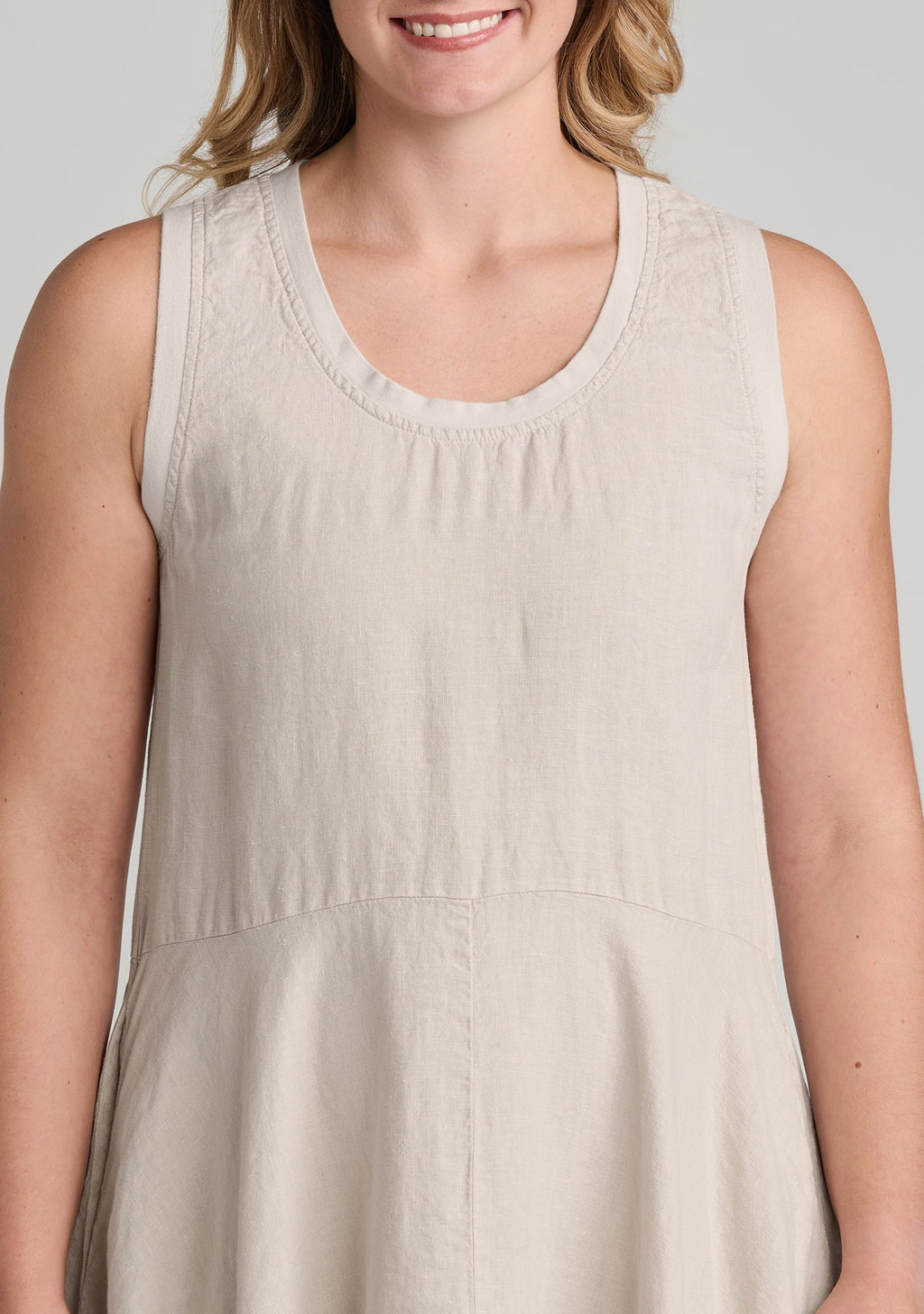 Edgy Sleeveless Linen Dress for Women - gallery
