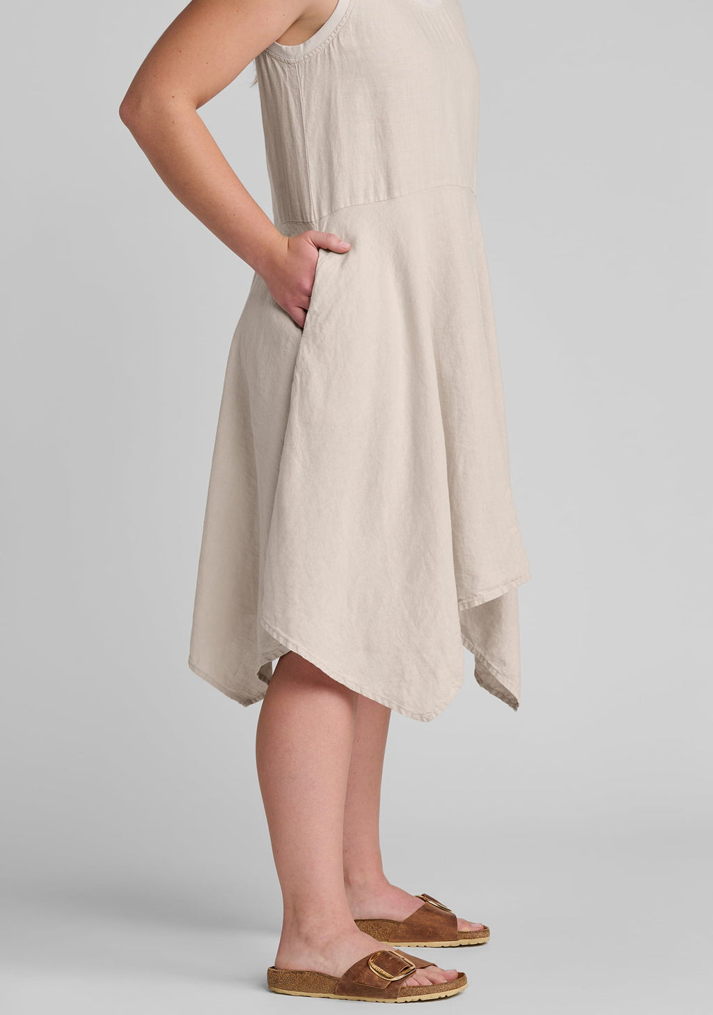 Edgy Sleeveless Linen Dress for Women - gallery
