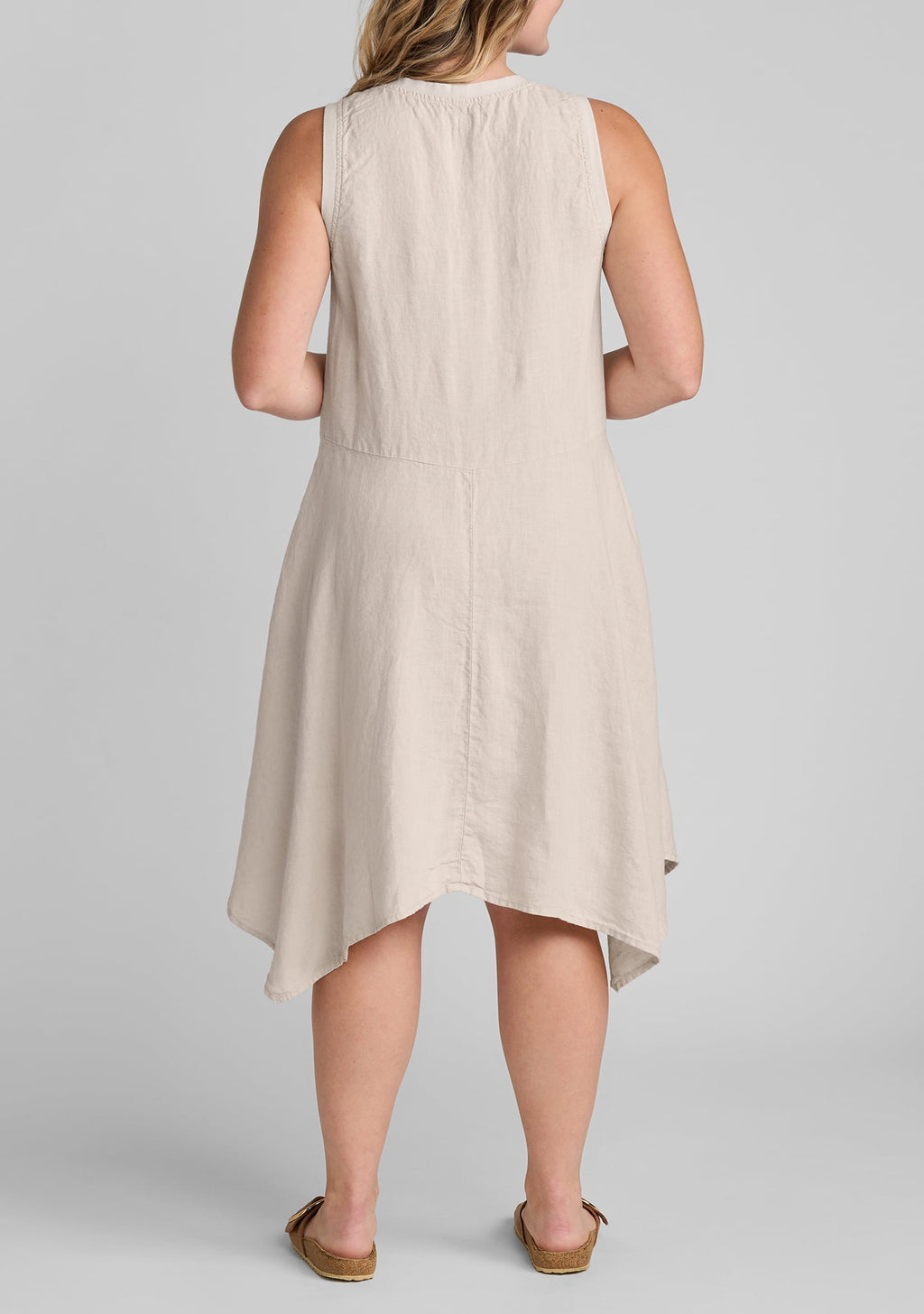 Edgy Sleeveless Linen Dress for Women - gallery