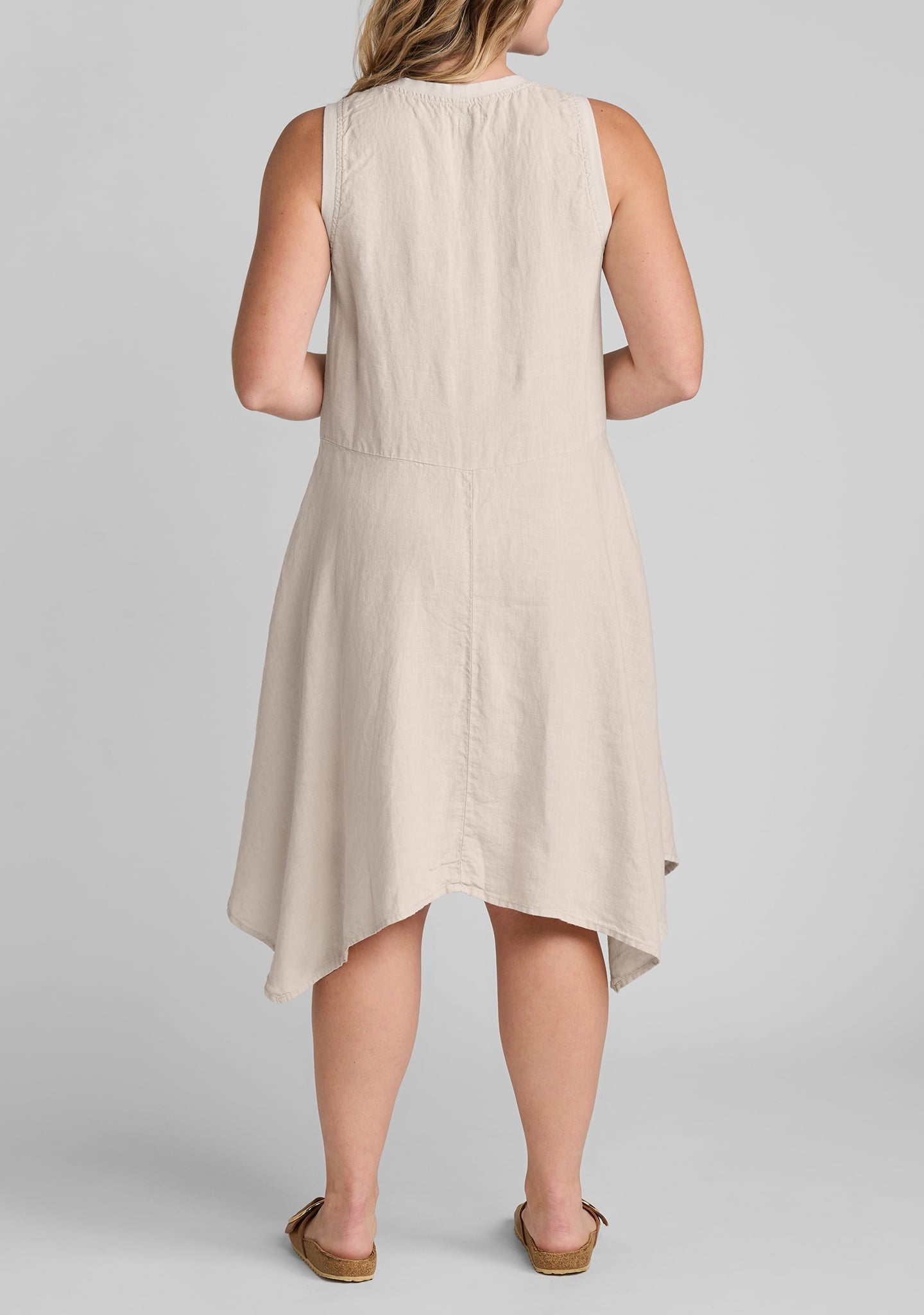 Edgy Sleeveless Linen Dress for Women - gallery
