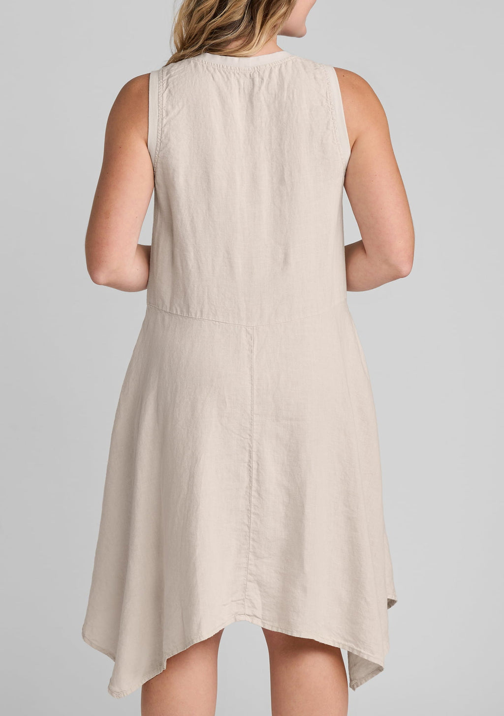 Edgy Sleeveless Linen Dress for Women - gallery