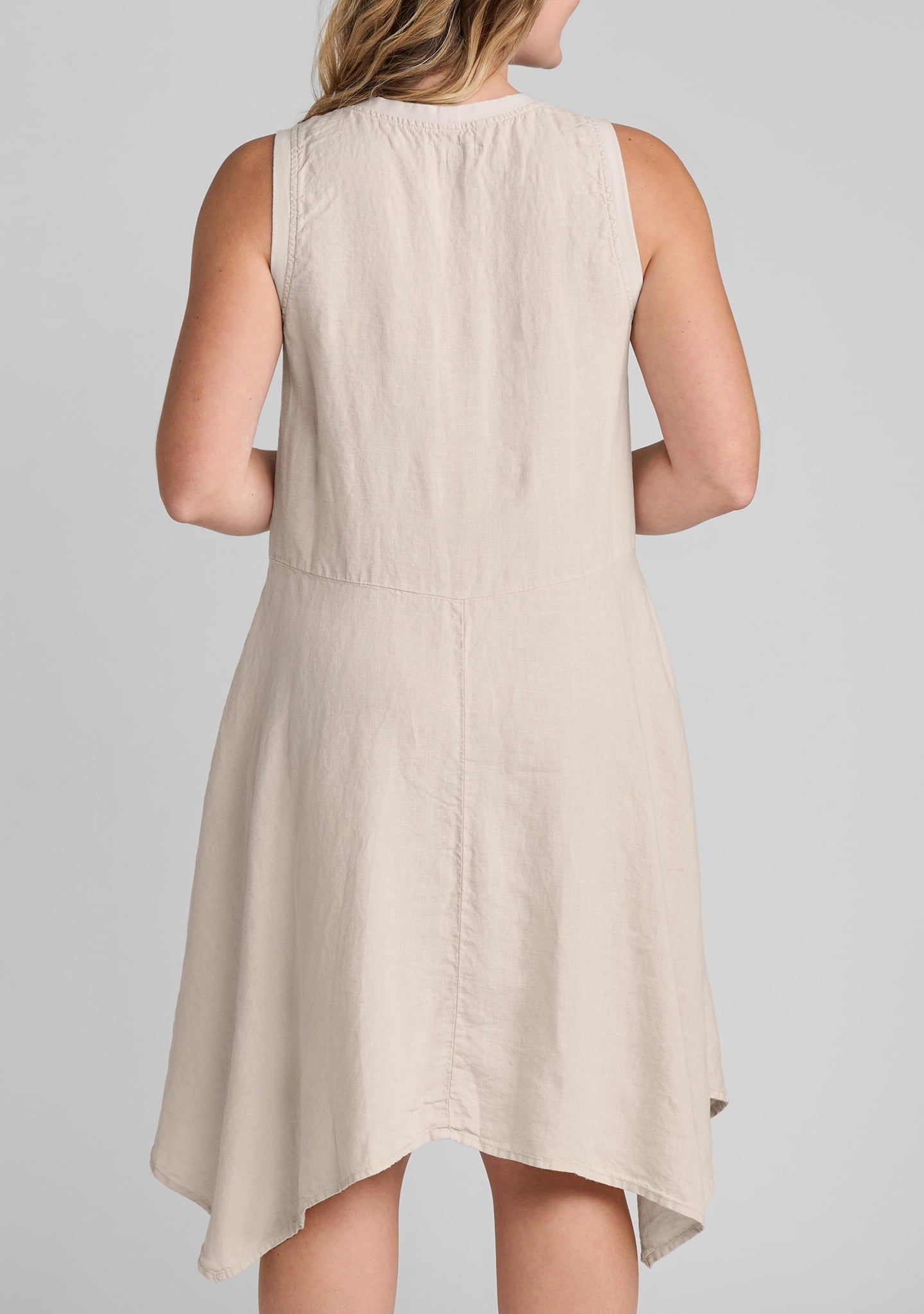 Edgy Sleeveless Linen Dress for Women - gallery