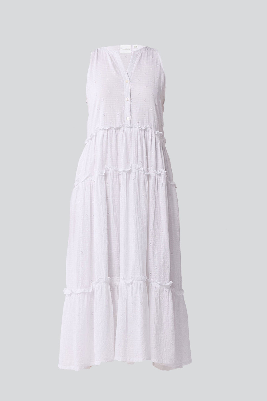 Embroidered Sleeveless Maxi Dress in White for Women - gallery