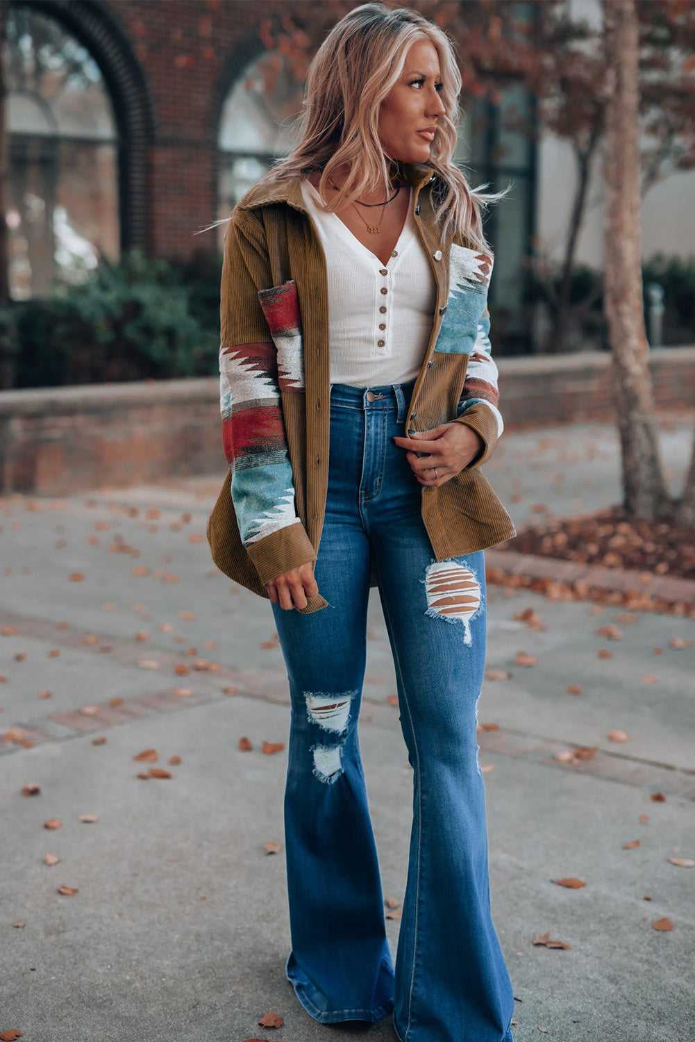 Aztec-Inspired Corduroy Jacket