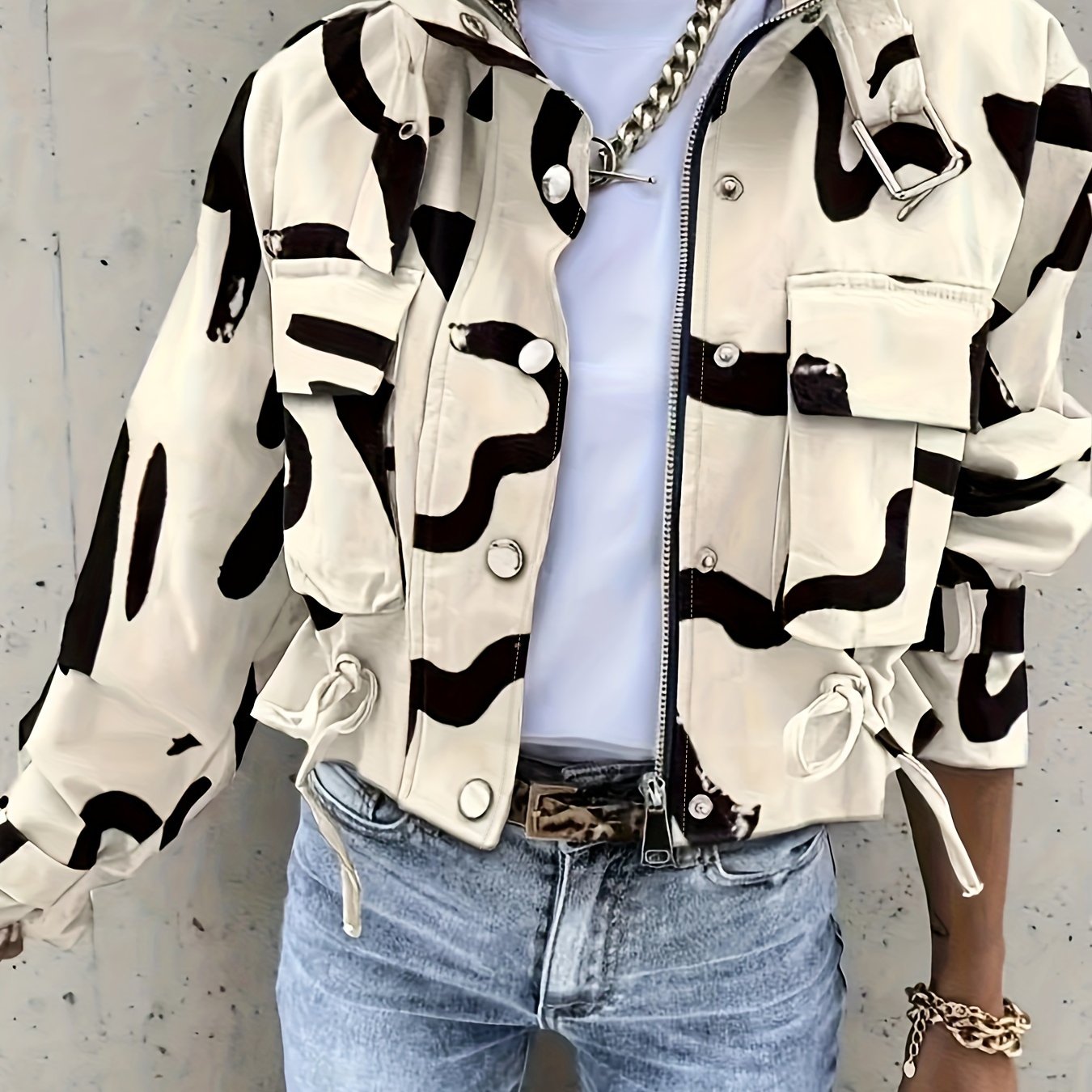 Stylish Women's Stand-Up Collar Jacket