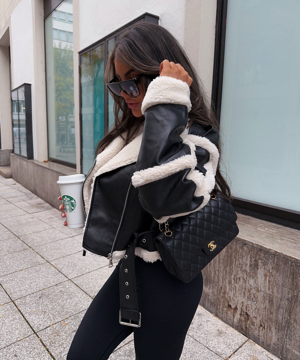 Black Teddy Fur Daria Coat