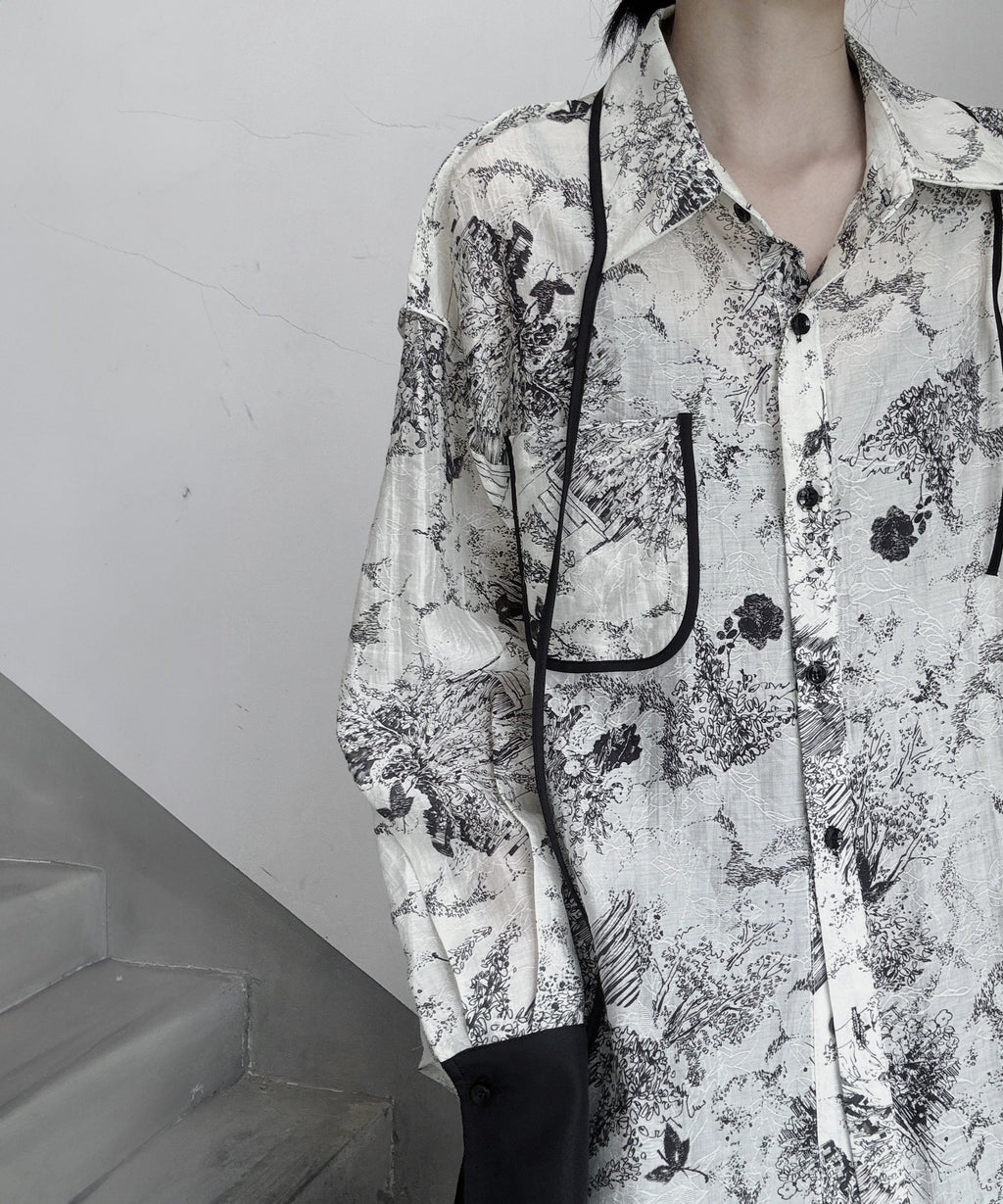 Ink Print Blouse for Women - gallery