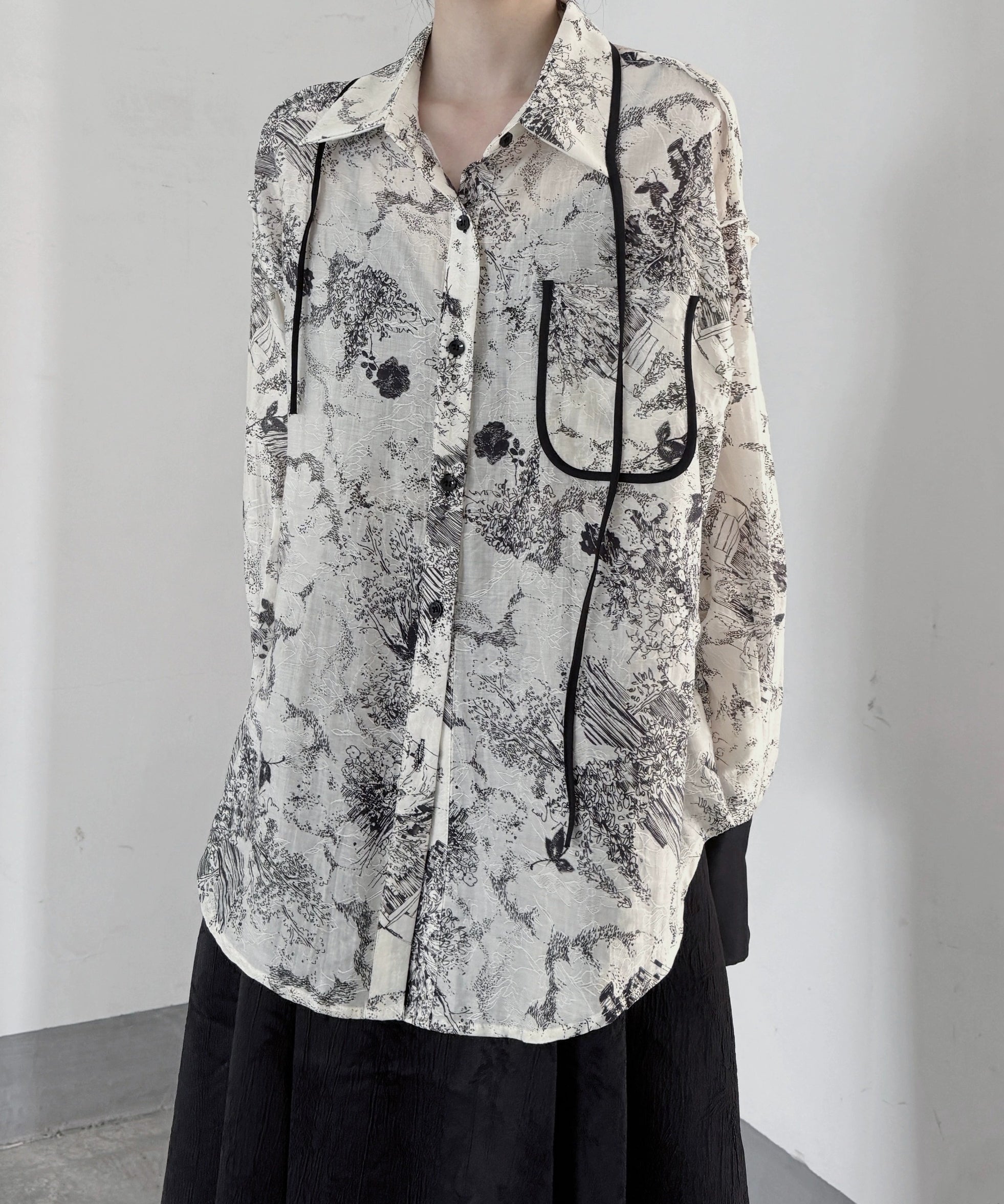 Ink Print Blouse for Women - gallery