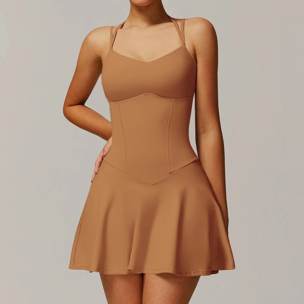 Flexé Sculpted Tennis Dress - Pumpkin Orange