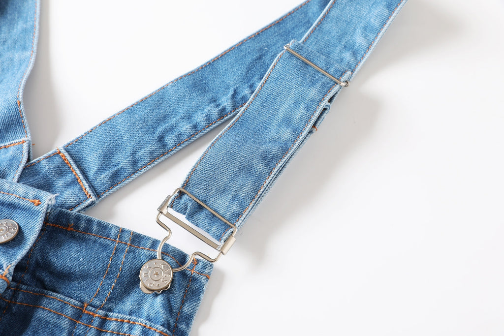Gladys Plus Size Denim Suspender Dungaree Sleeveless Dress — gallery
