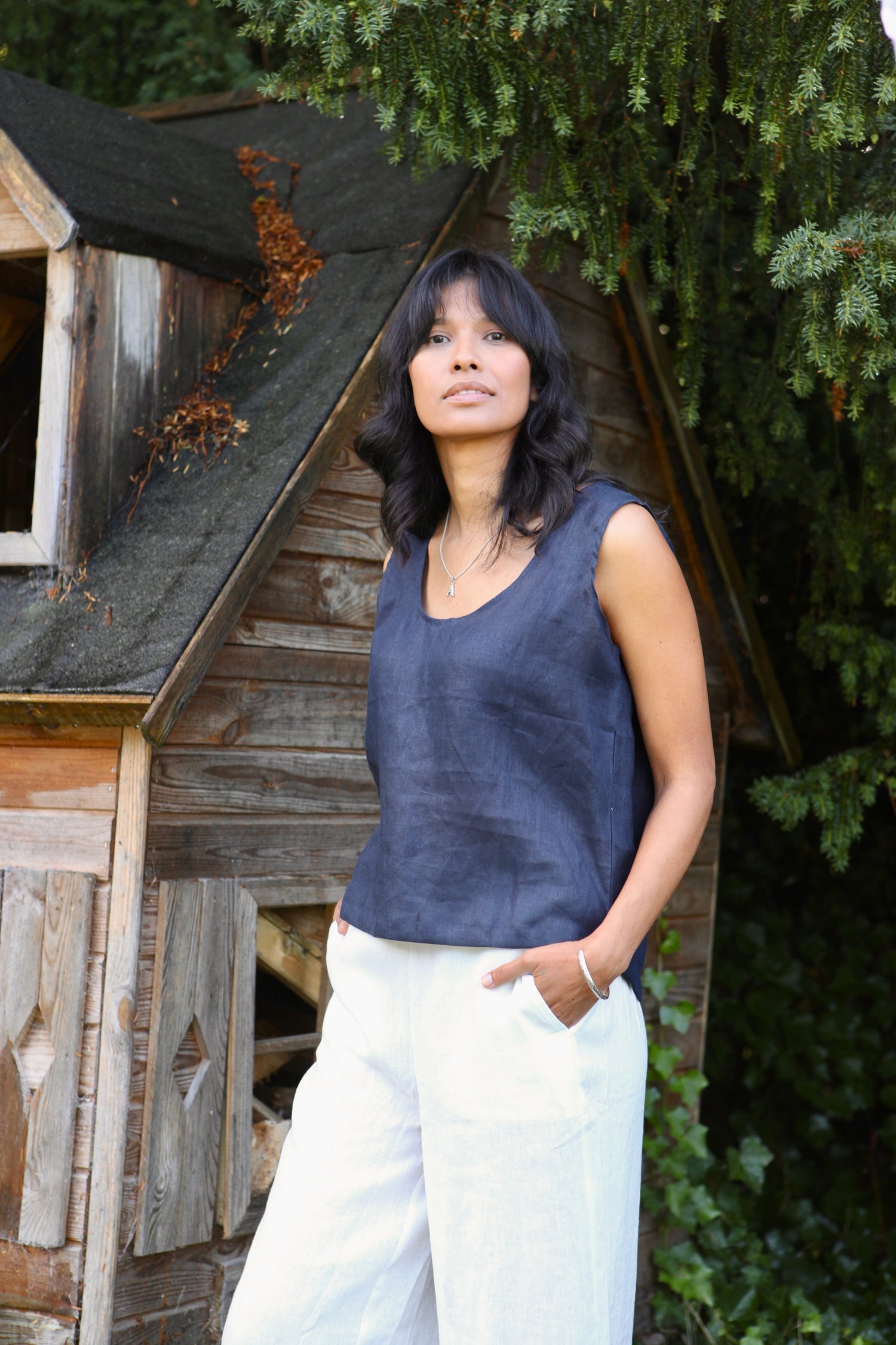 Gracie Linen Top | Sleeveless Linen Top — gallery