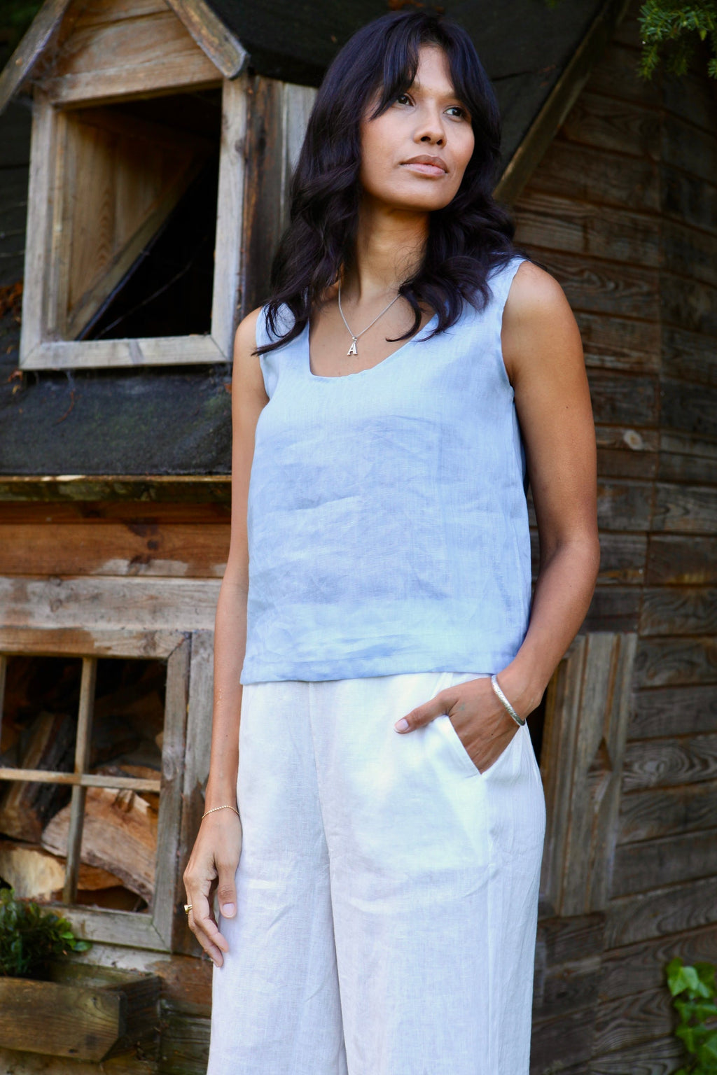 Gracie Linen Top | Sleeveless Linen Top — gallery