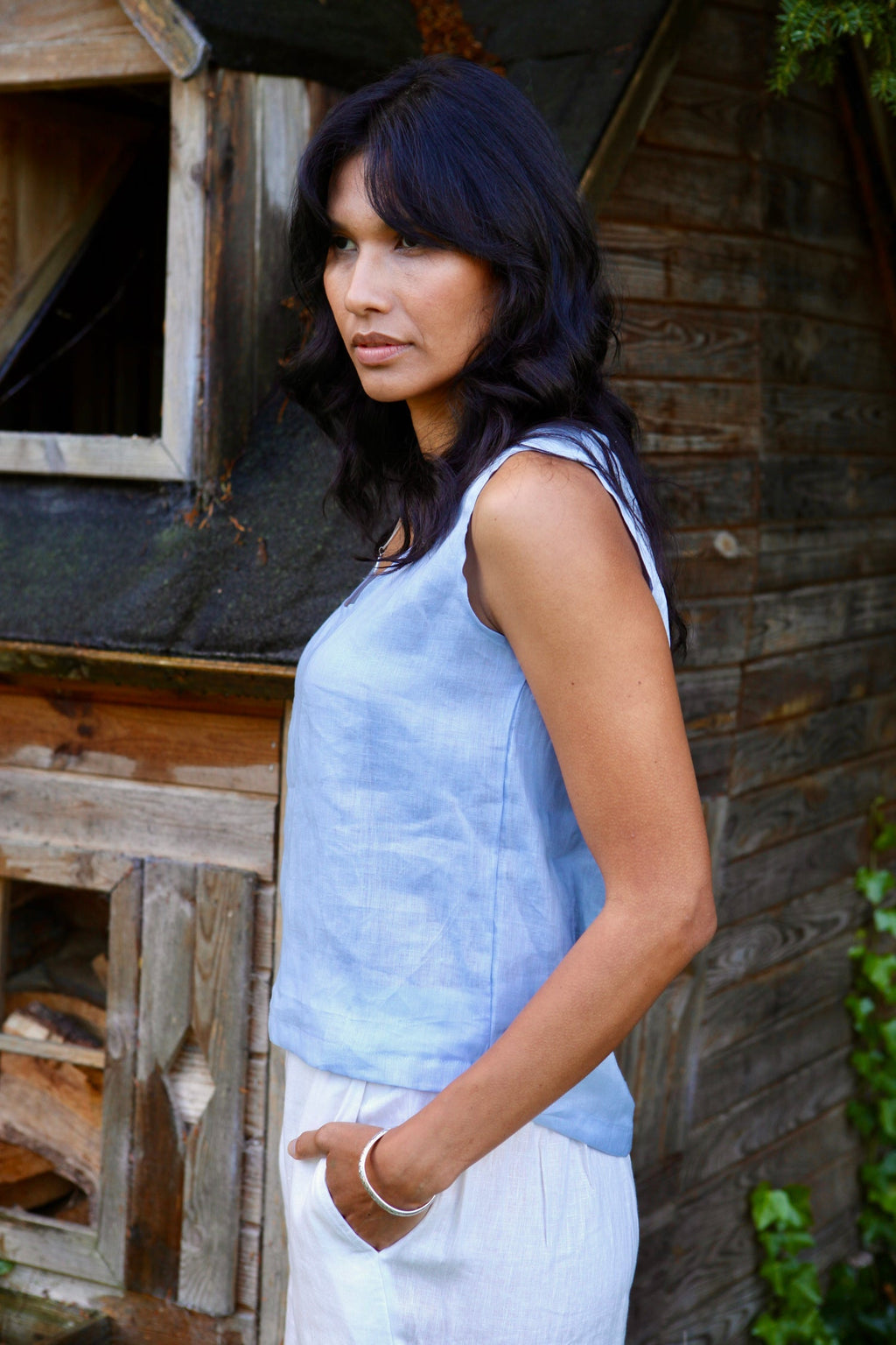 Gracie Linen Top | Sleeveless Linen Top — gallery