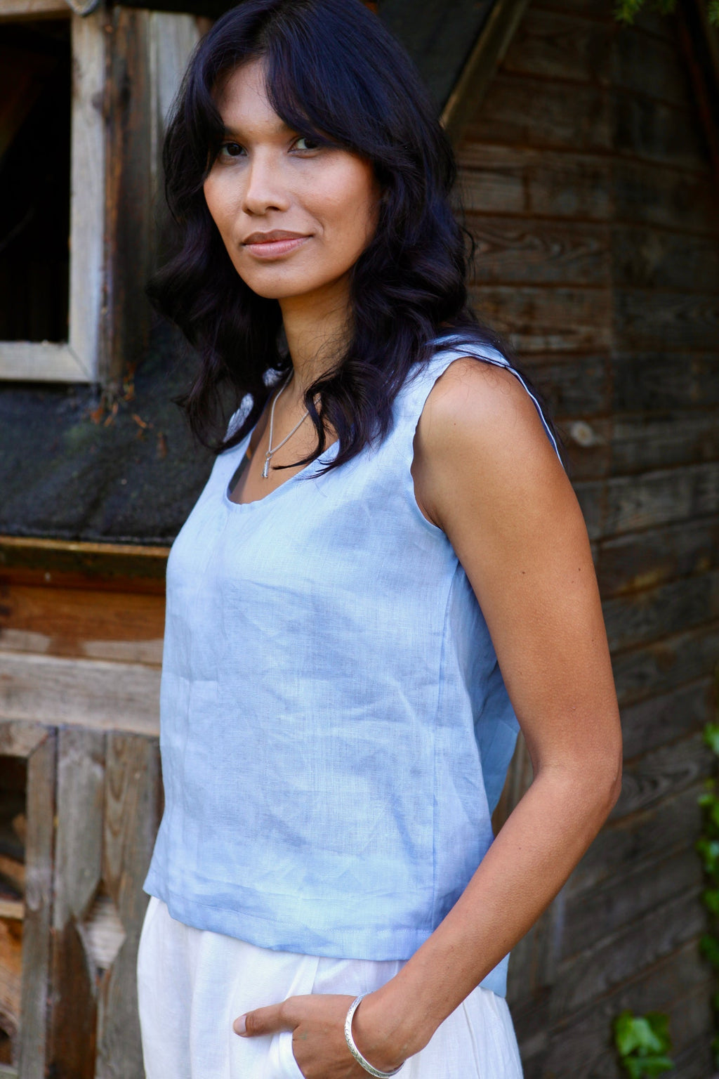 Gracie Linen Top | Sleeveless Linen Top — gallery