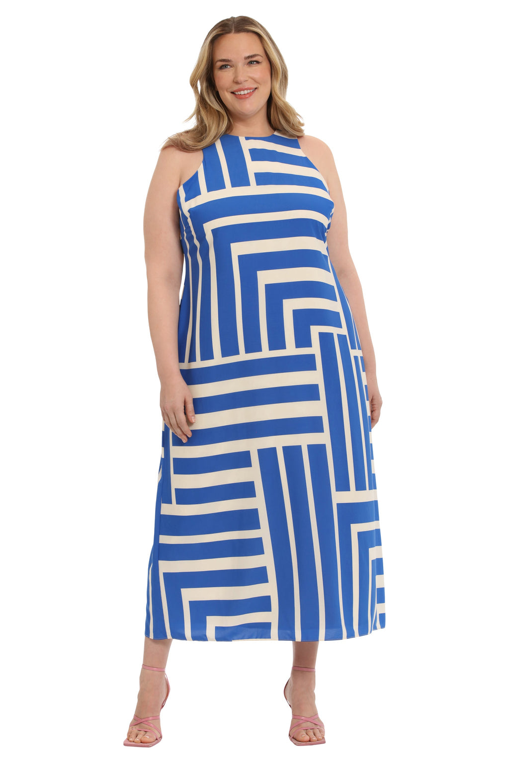 Quincy Midi Shift Dress in Intersection Stripes for Women - gallery