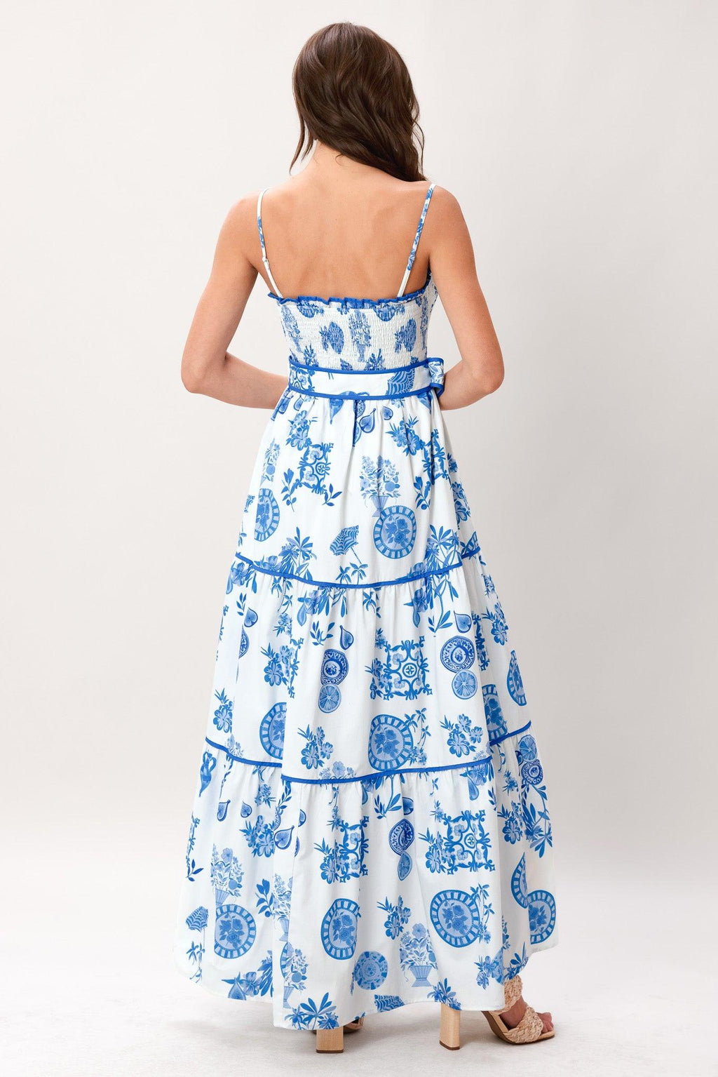 SANTORINI DREAM WOVEN MAXI DRESS — gallery