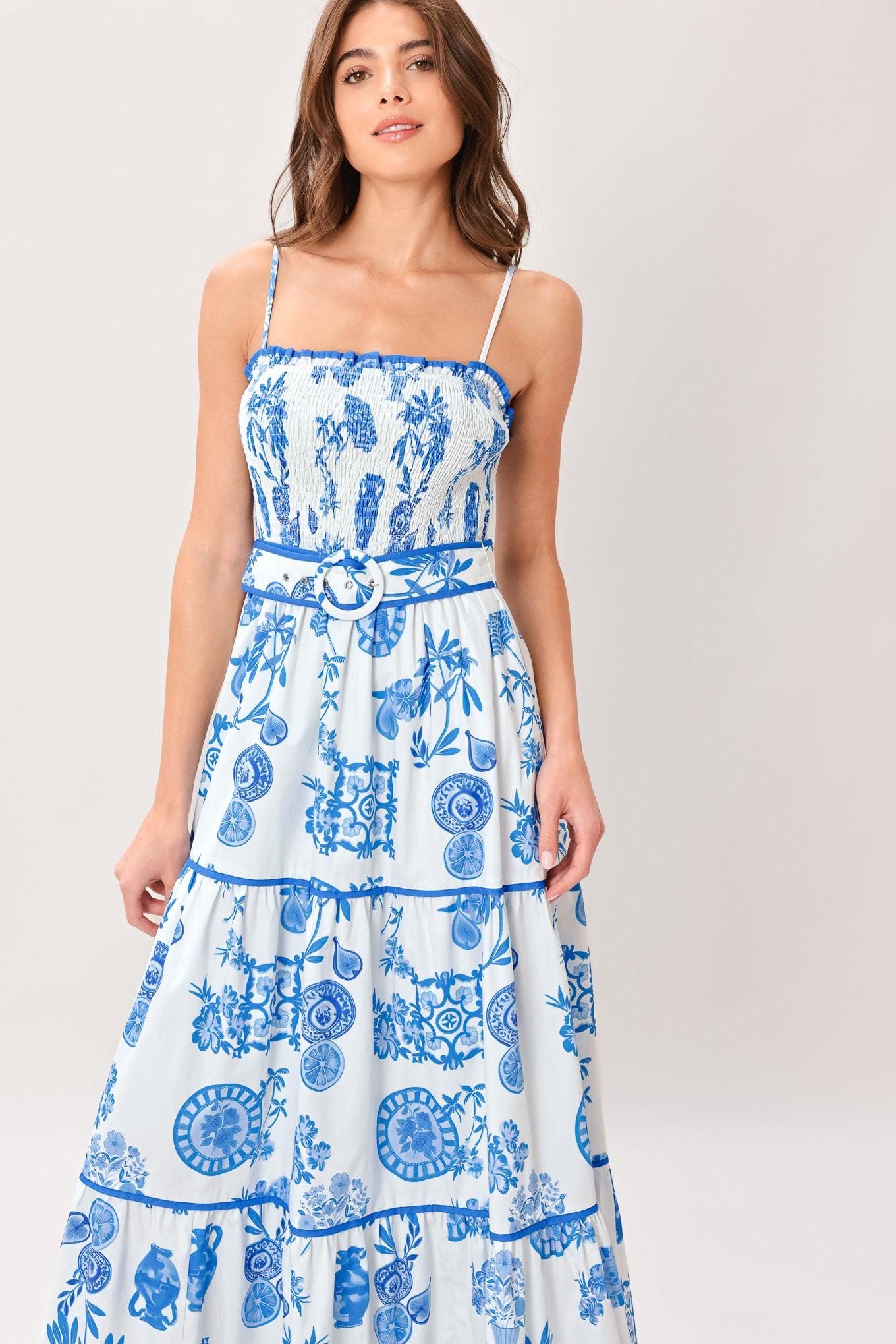 SANTORINI DREAM WOVEN MAXI DRESS — gallery