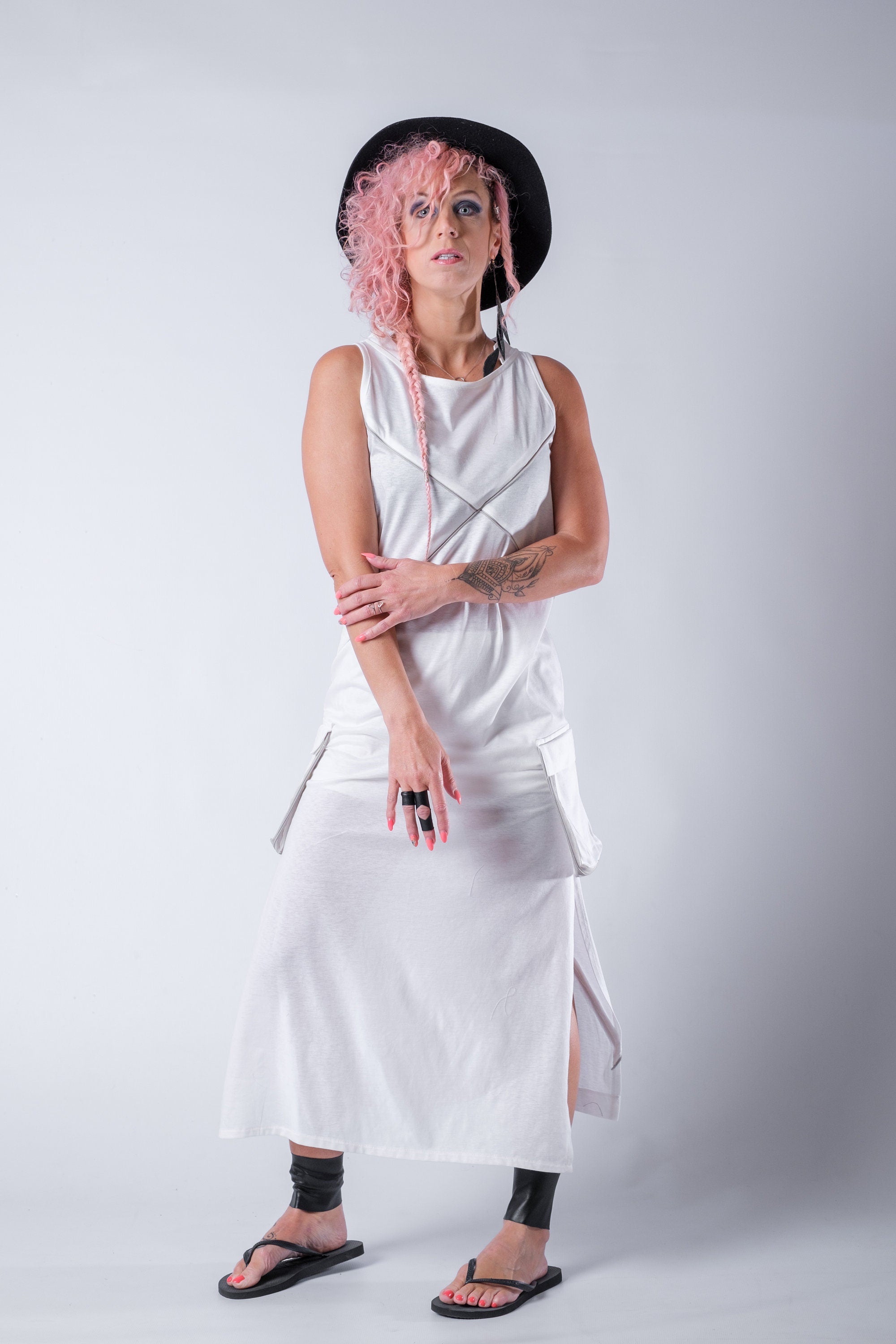 Double-Split Cargo Maxi Dress for Women — Shift Style - gallery