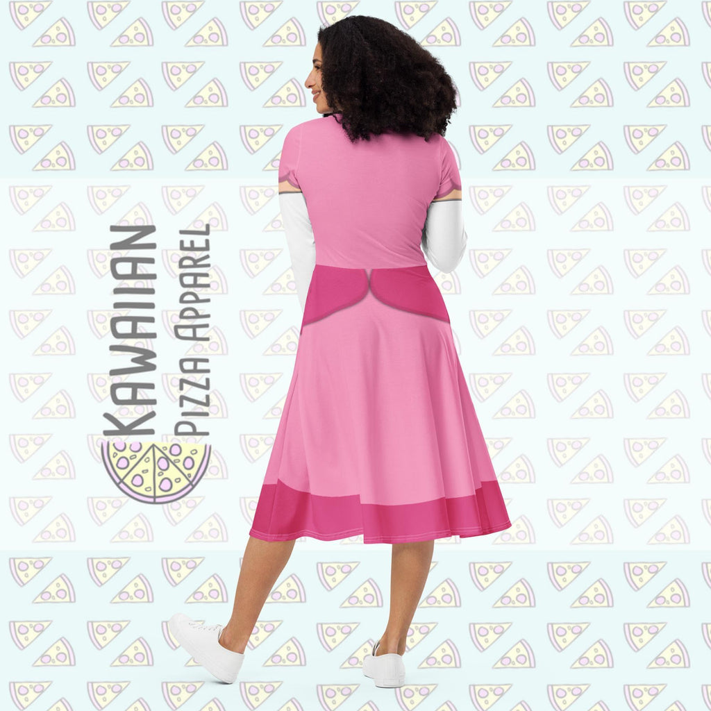 All-Over Print Long Sleeve Midi Dress for Women - gallery