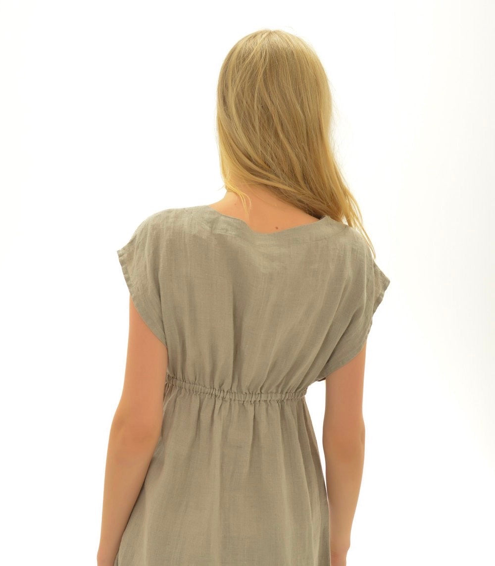 Linen Short Night Gown Antique - gallery