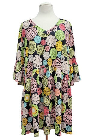 Friends For Life Crochet Print Babydoll Top for Women - gallery