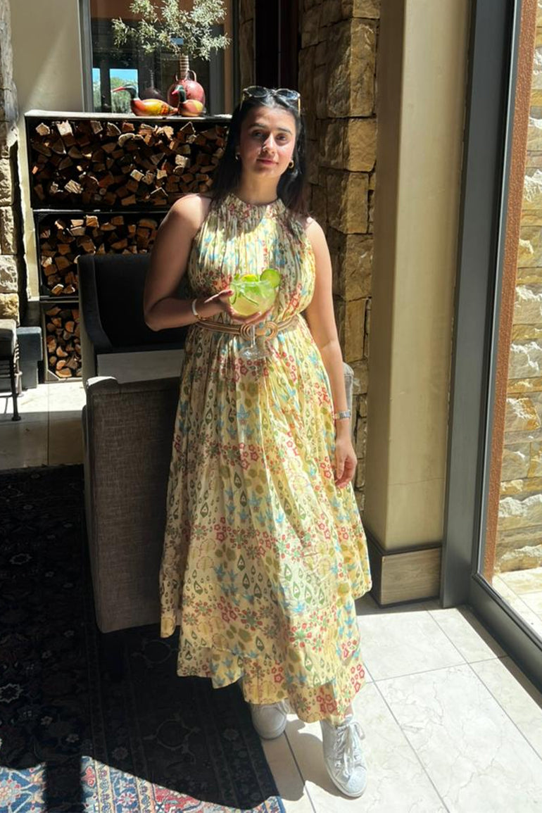 Sunlit Meadow Halter Neck Layered Maxi Dress for Women - gallery