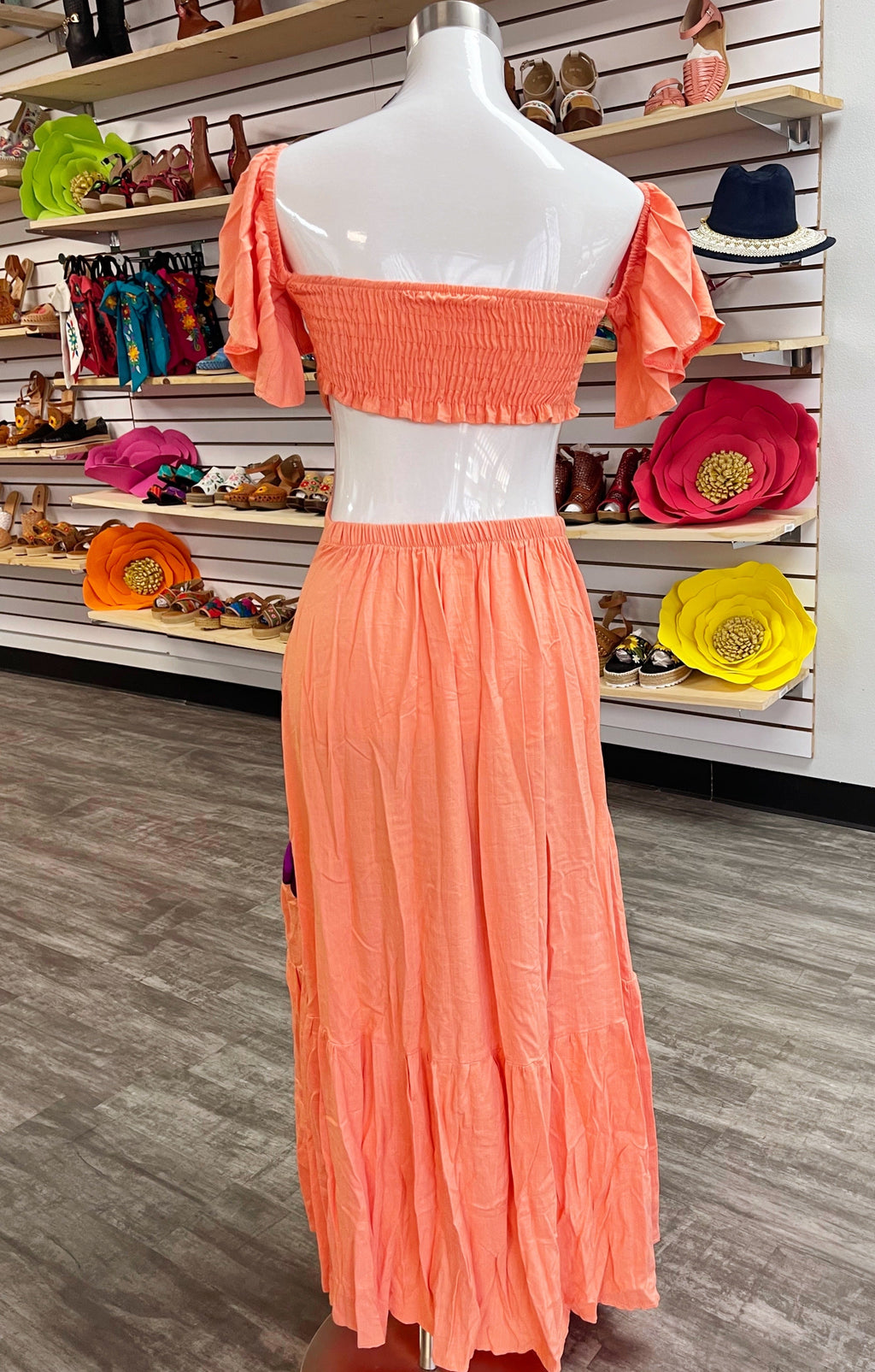 Pink Vacation Maxi Dress for Women — Stretchy Light Fabric - gallery