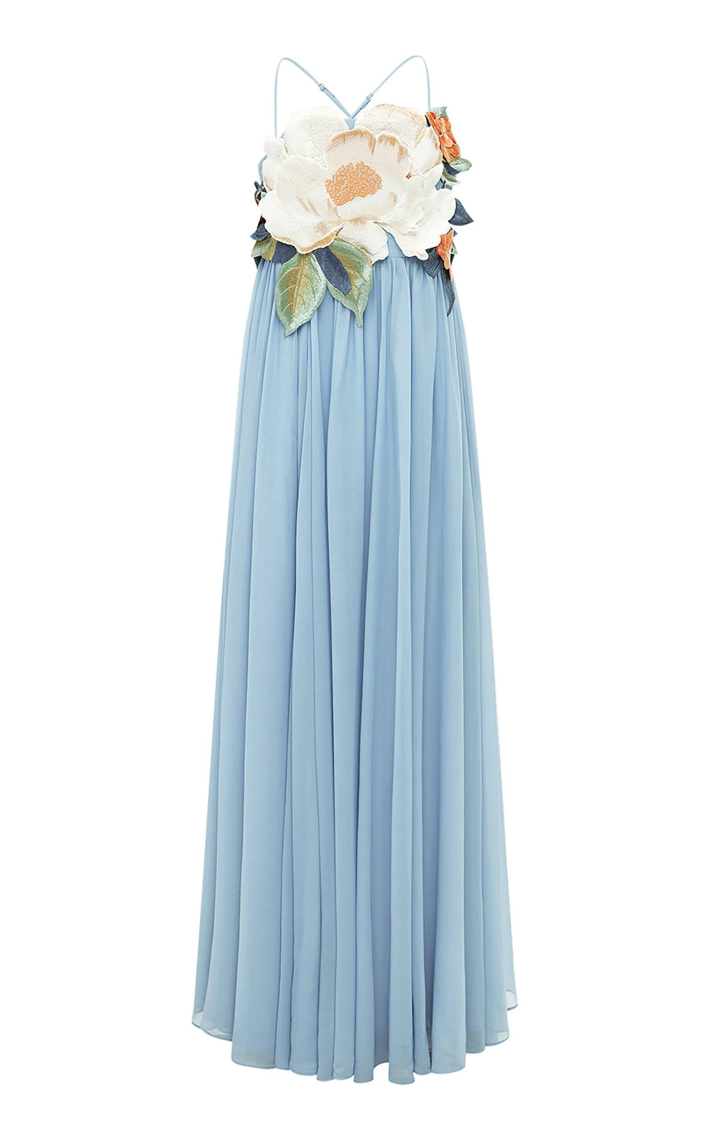 Agnes Floral Appliqué Georgette Maxi Dress for Women - gallery