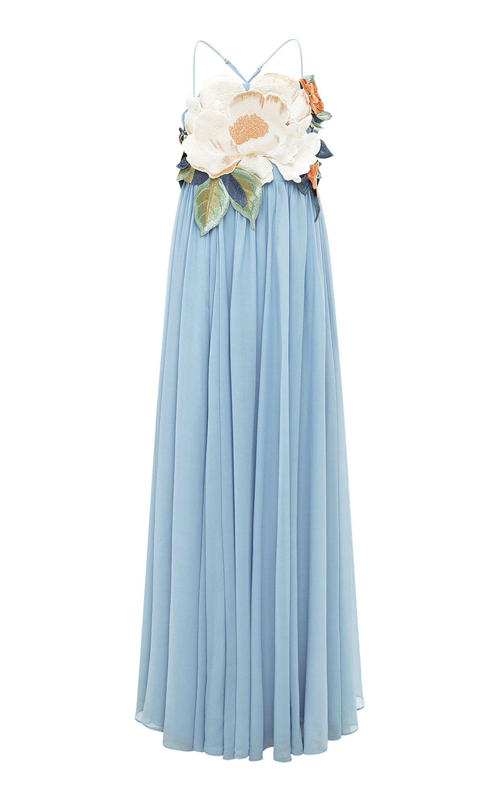 Agnes Floral Appliqué Georgette Maxi Dress for Women - gallery