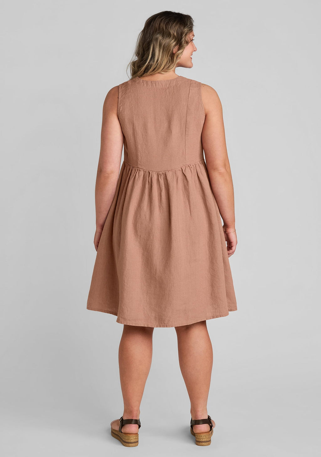 Joyful Sleeveless Linen Mini Dress for Women - gallery