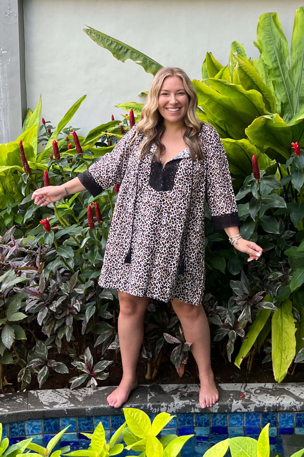 Short Kaftan Dress - Leopard print — gallery