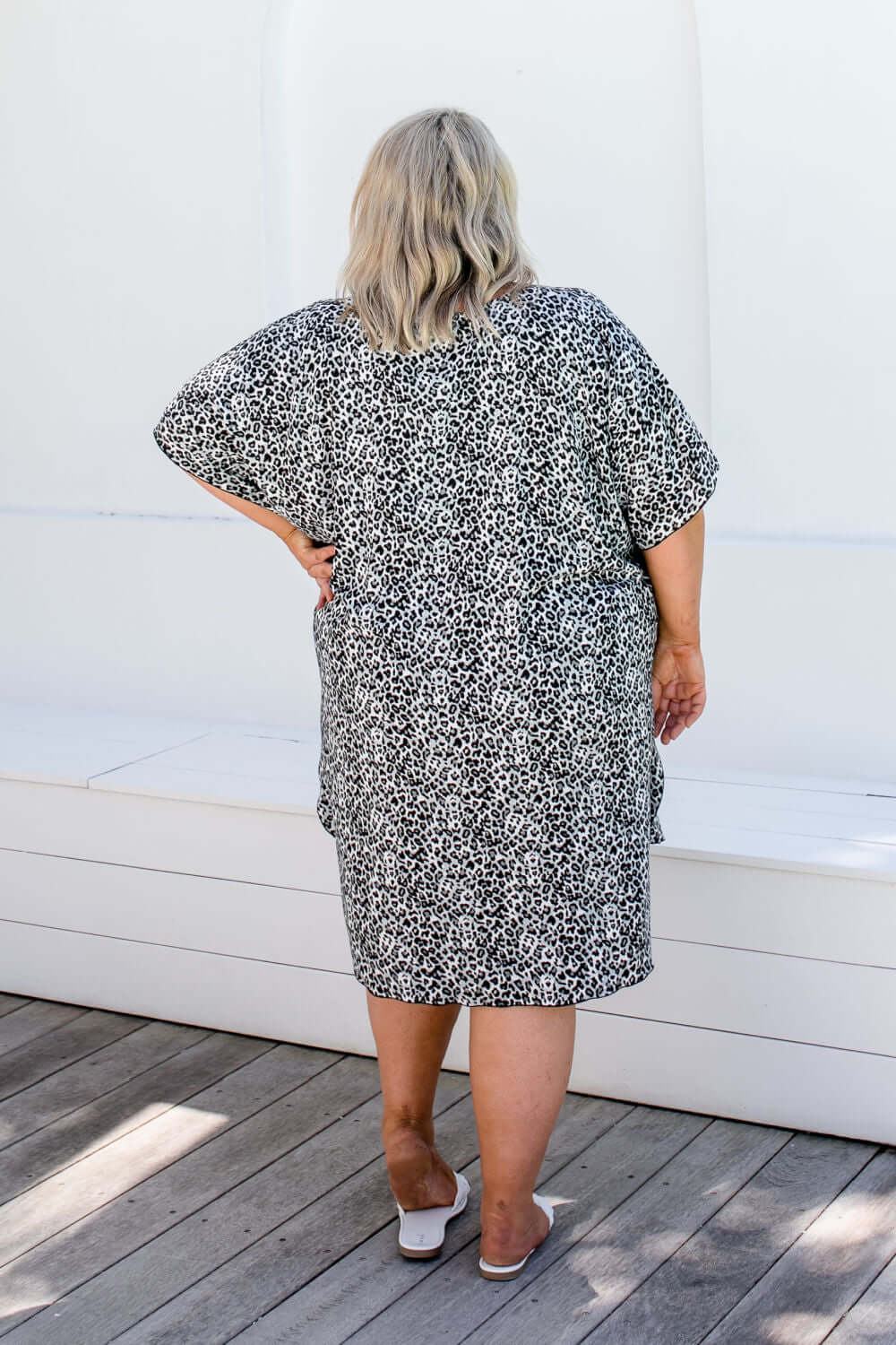 Short Kaftan Dress - Black Leopard — gallery