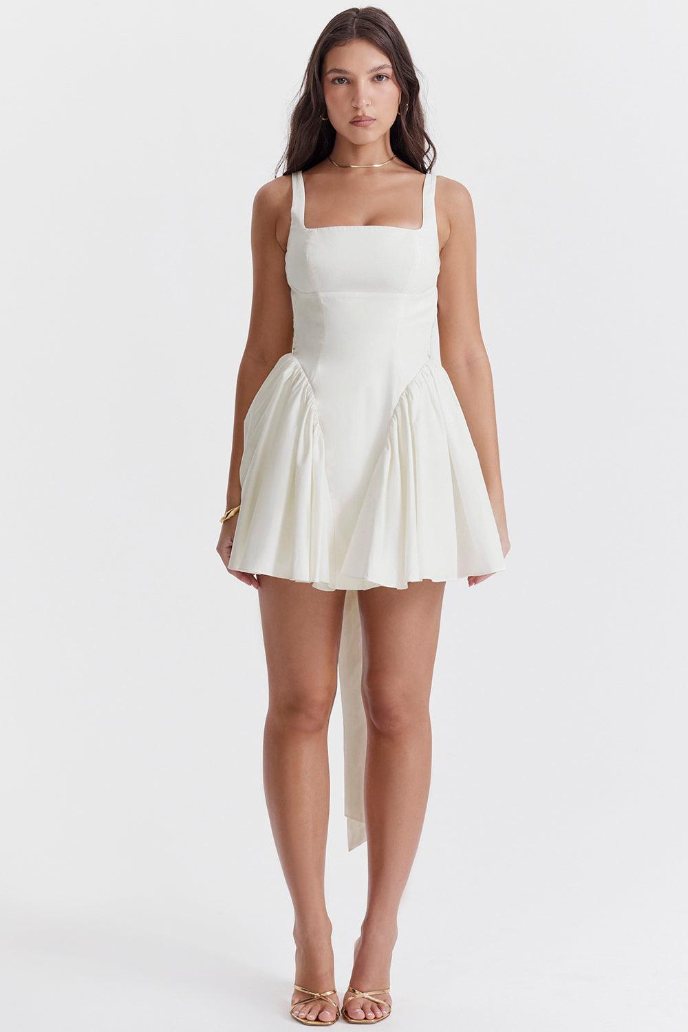 Celestial Elegance: The White Bow Dress