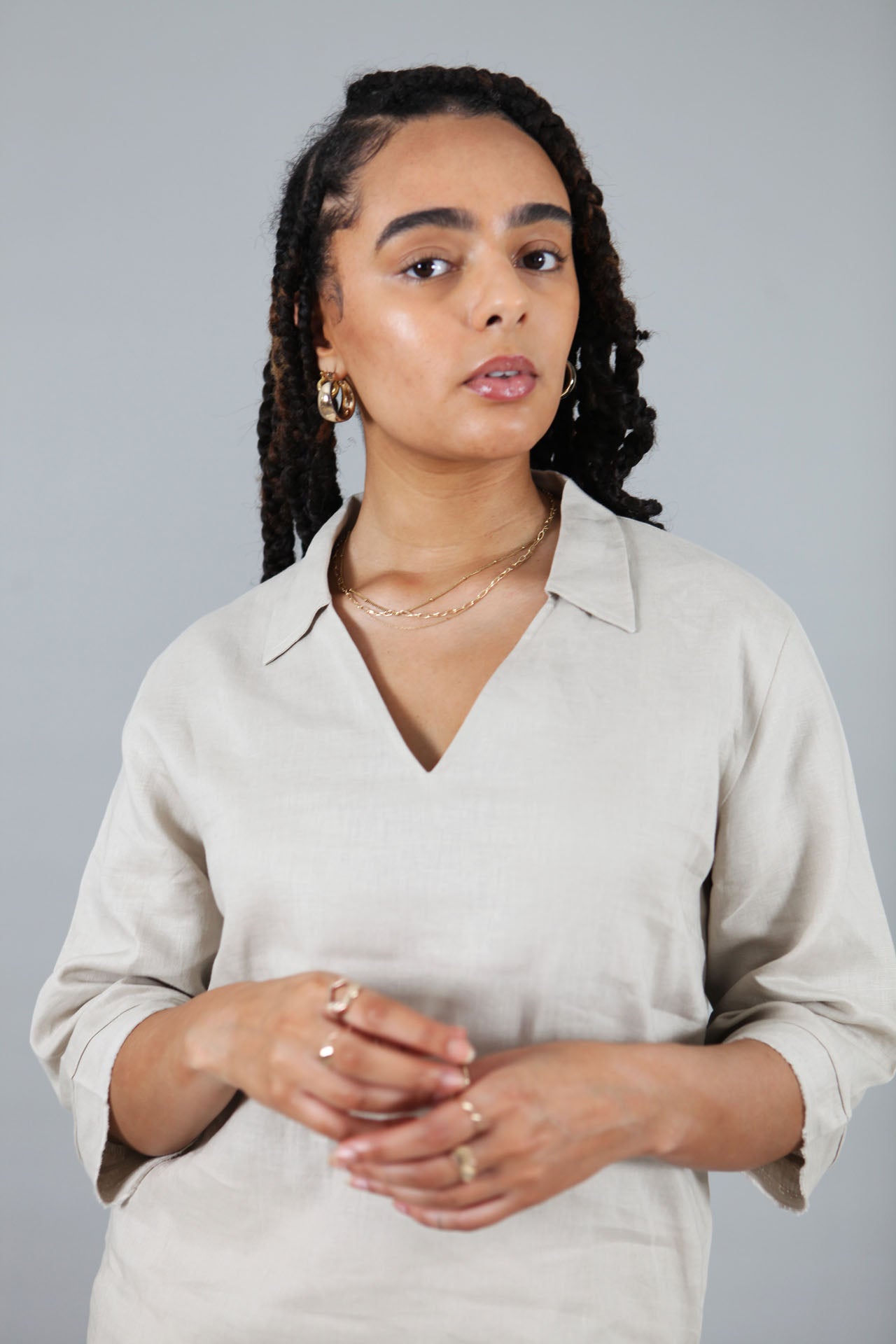 Lizzie Linen Shirt | Collared Shirt — gallery