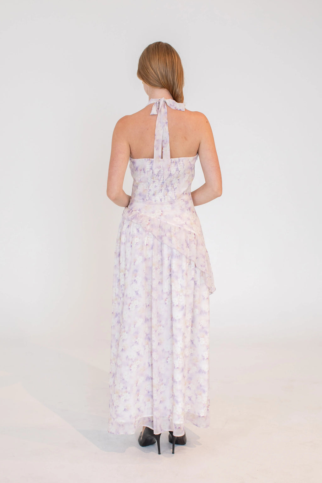 Cascading Ruffle Halter Dress for Women — Statement Entrance - gallery