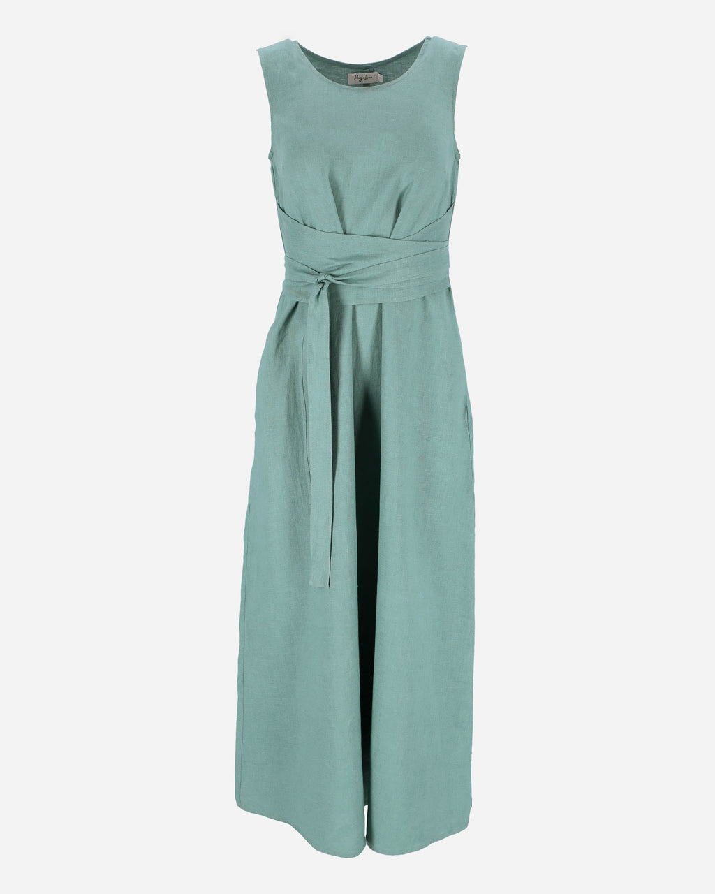 Long Linen Dress Boracay in Teal Blue - gallery