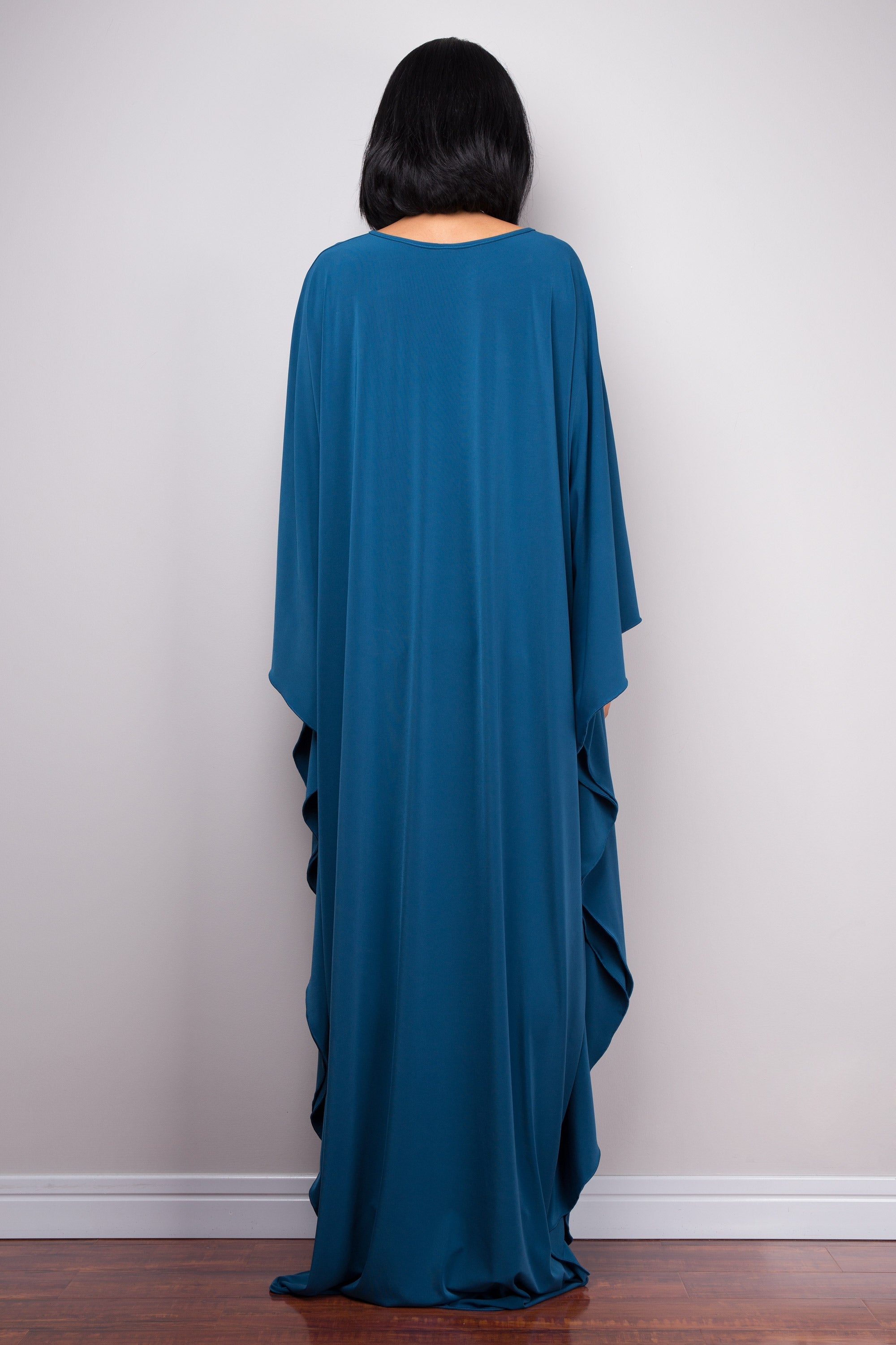 Teal Kaftan Maxi Dress for Women — Flowing Elegant Silhouette - gallery