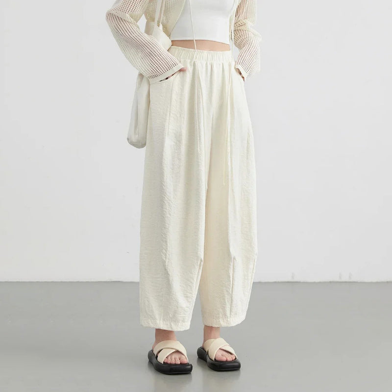 Chill Vibe Wide-Leg Elastic Waist Pants Trousers for Women