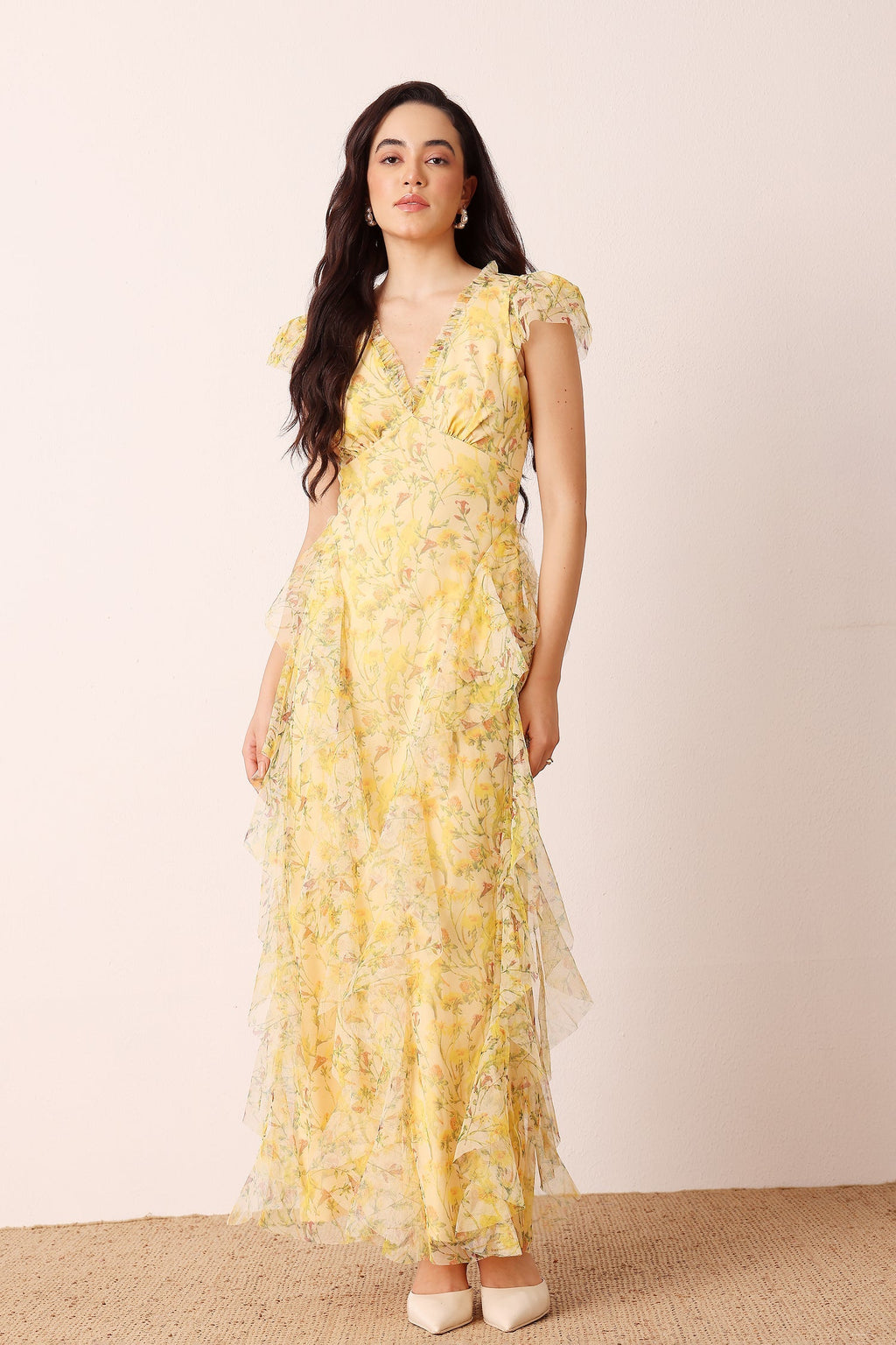 Melody Maxi Dress in Yellow Floral — gallery
