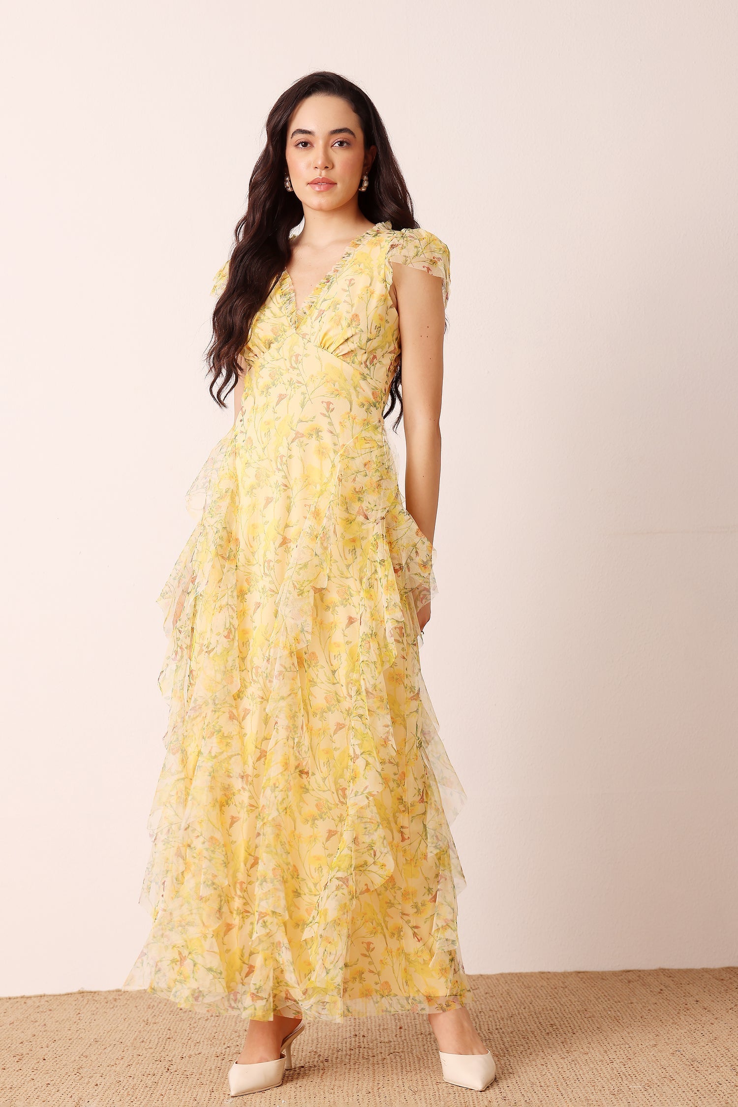 Melody Maxi Dress in Yellow Floral — gallery