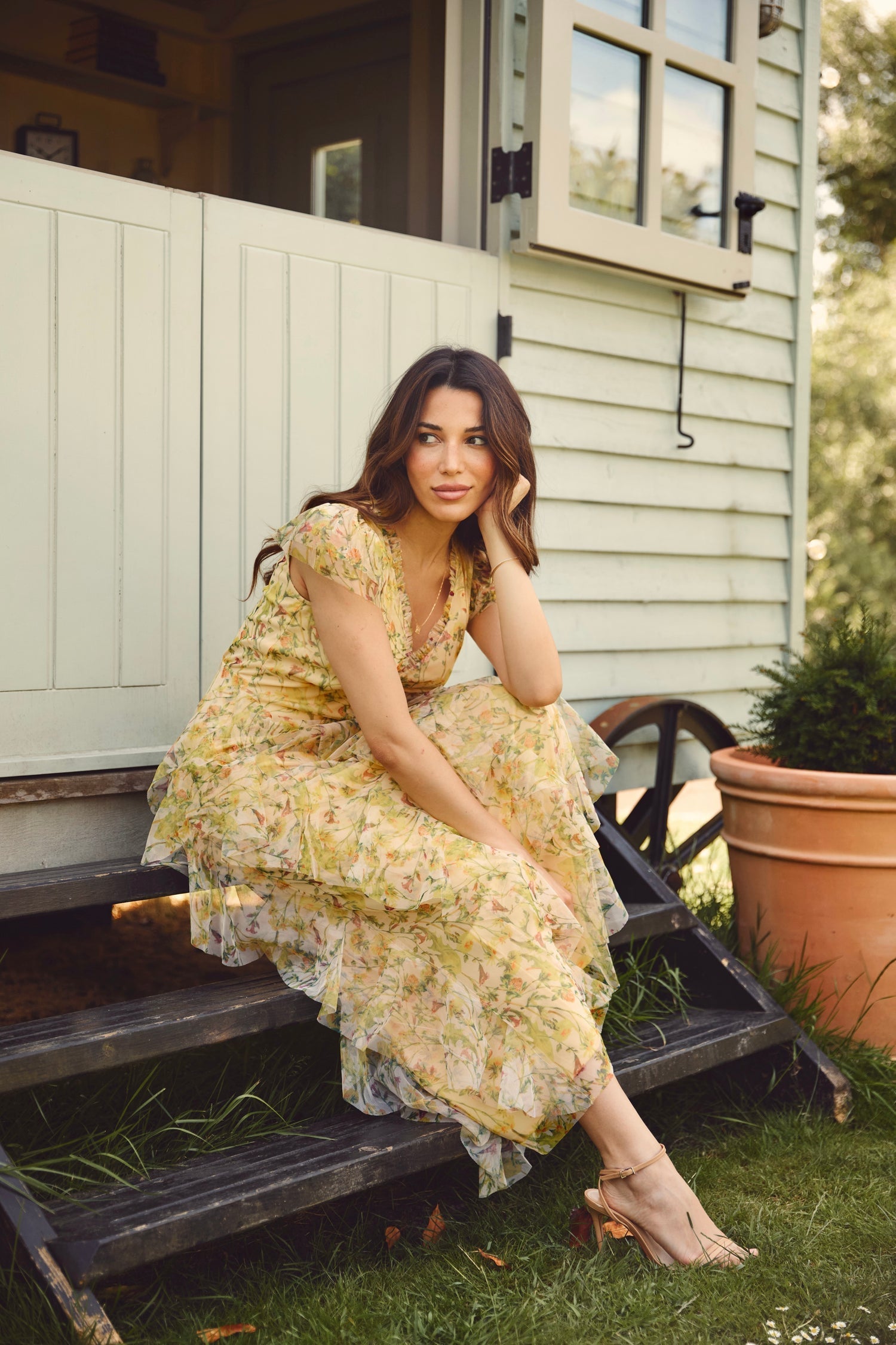 Melody Maxi Dress in Yellow Floral — gallery