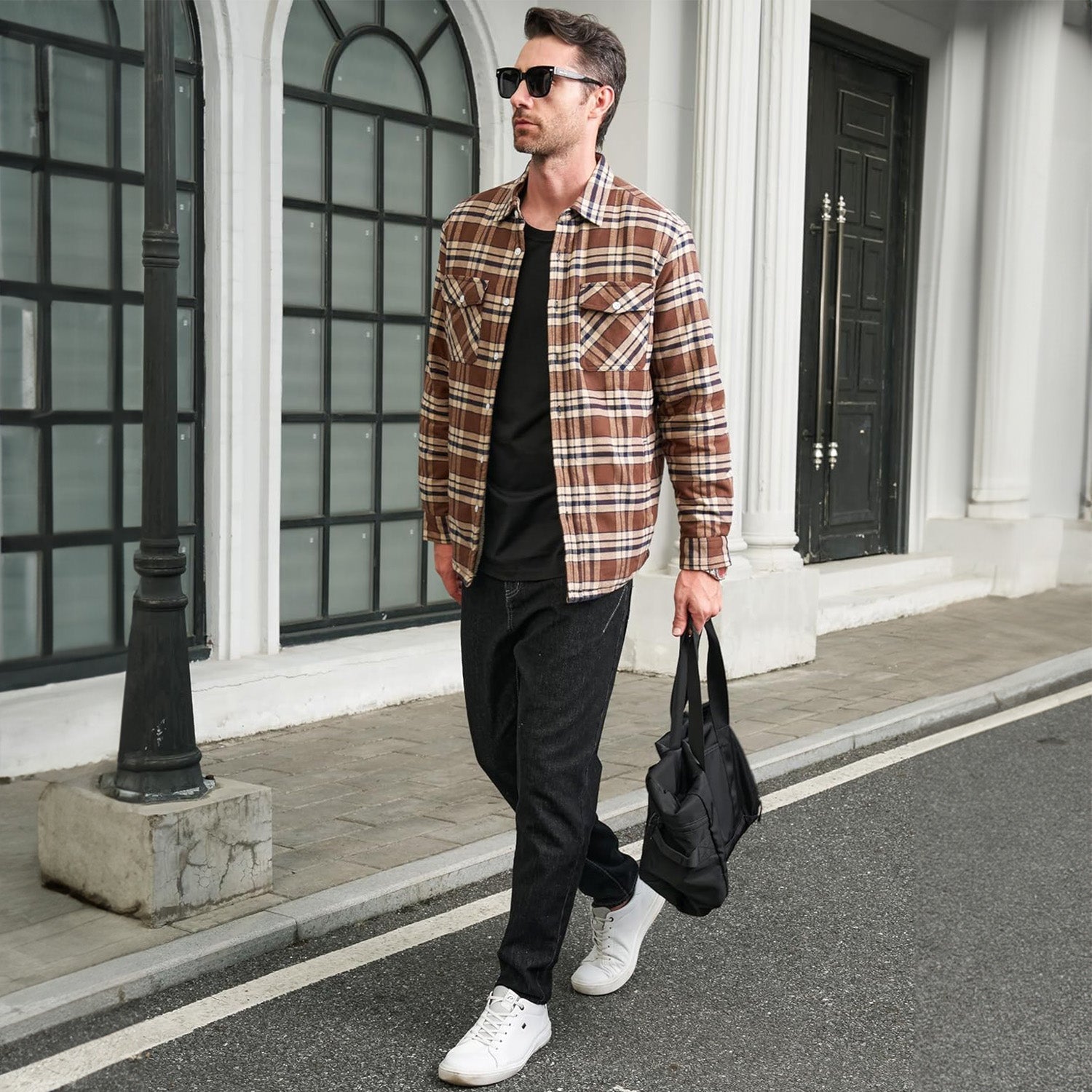 Fleece-Lined Flannel Shirt Jacket for Men - gallery